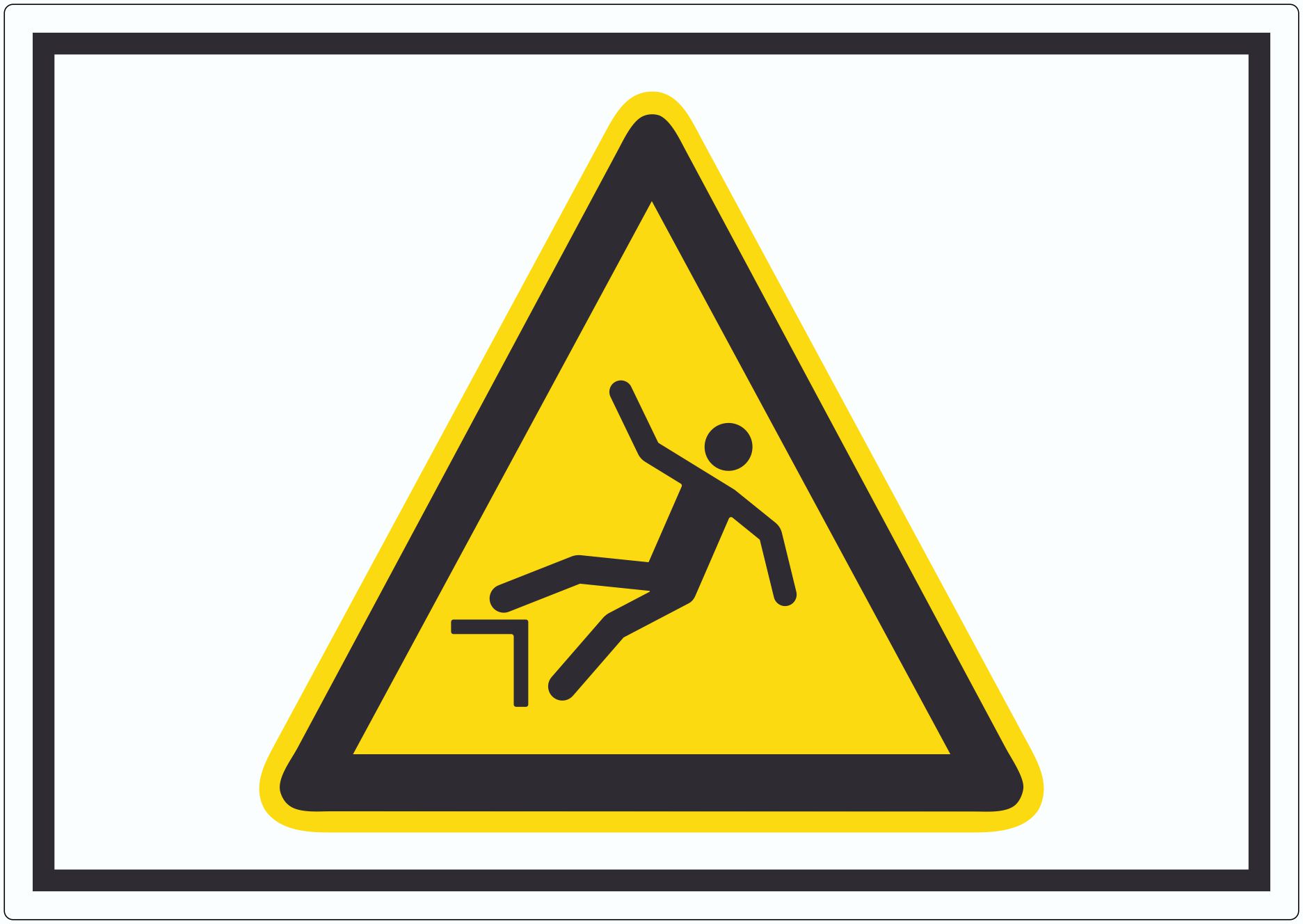 Achtung Absturzgefahr Symbol Aufkleber innenklebend
