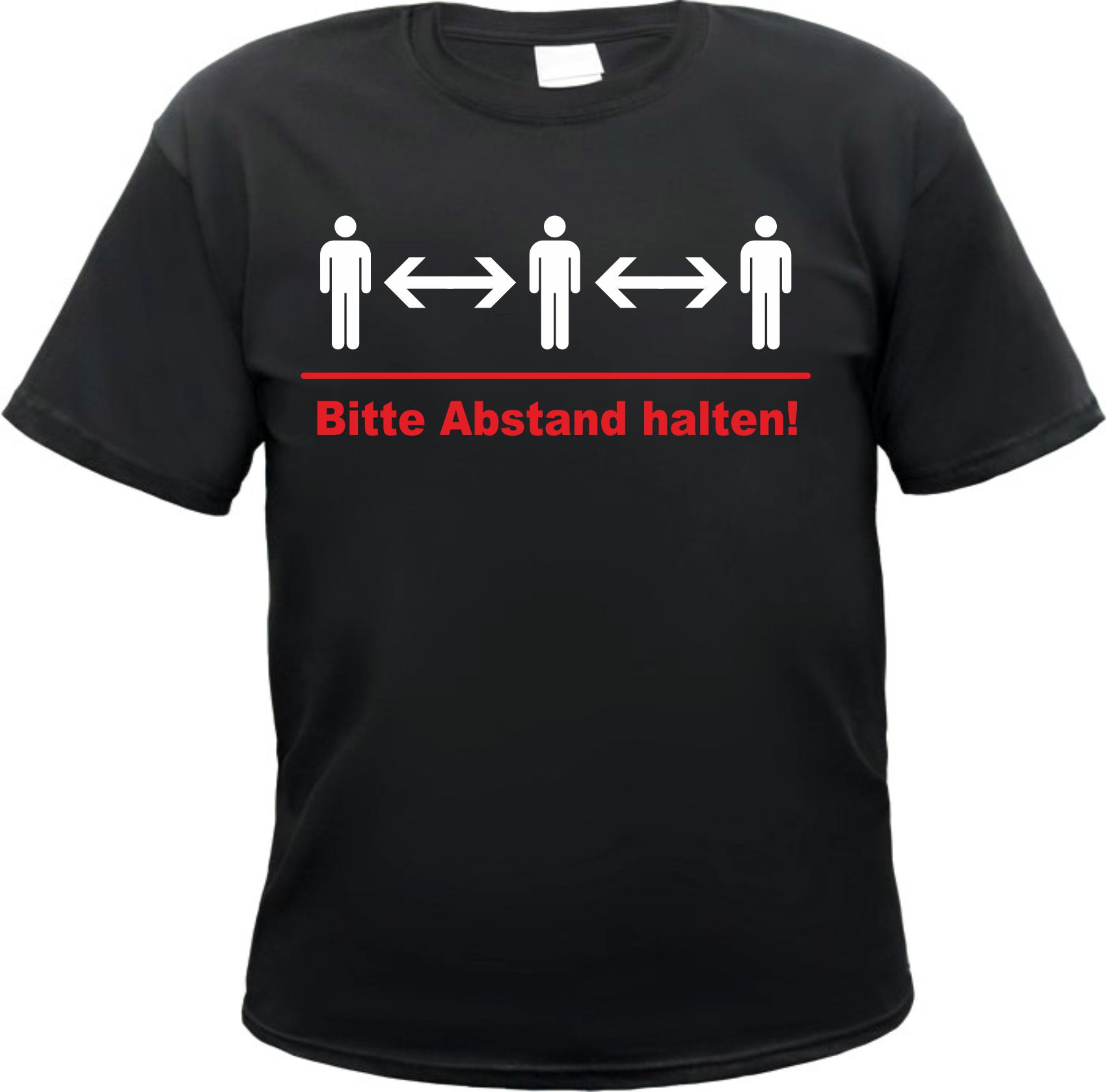 Bitte Abstand halten! Herren T-Shirt -  Soziale Distanz Kontaktverbot Tee Shirt