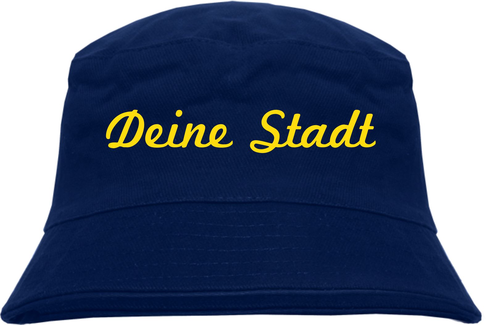 Individueller Fischerhut - dunkelblau - Schreibschrift - Bucket Hat mit Wunschtext bedruckt