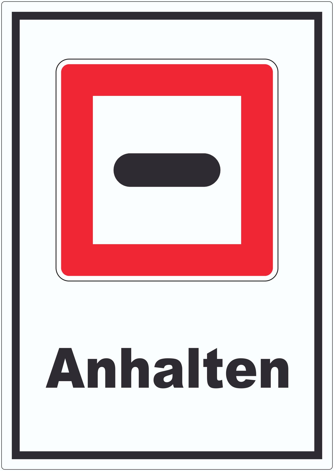 Anhalten Aufkleber innenklebend mit Symbol und Text Stopp