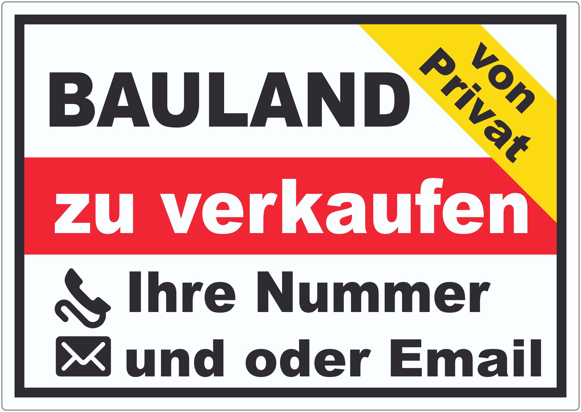 Bauland zu verkaufen von privat Aufkleber