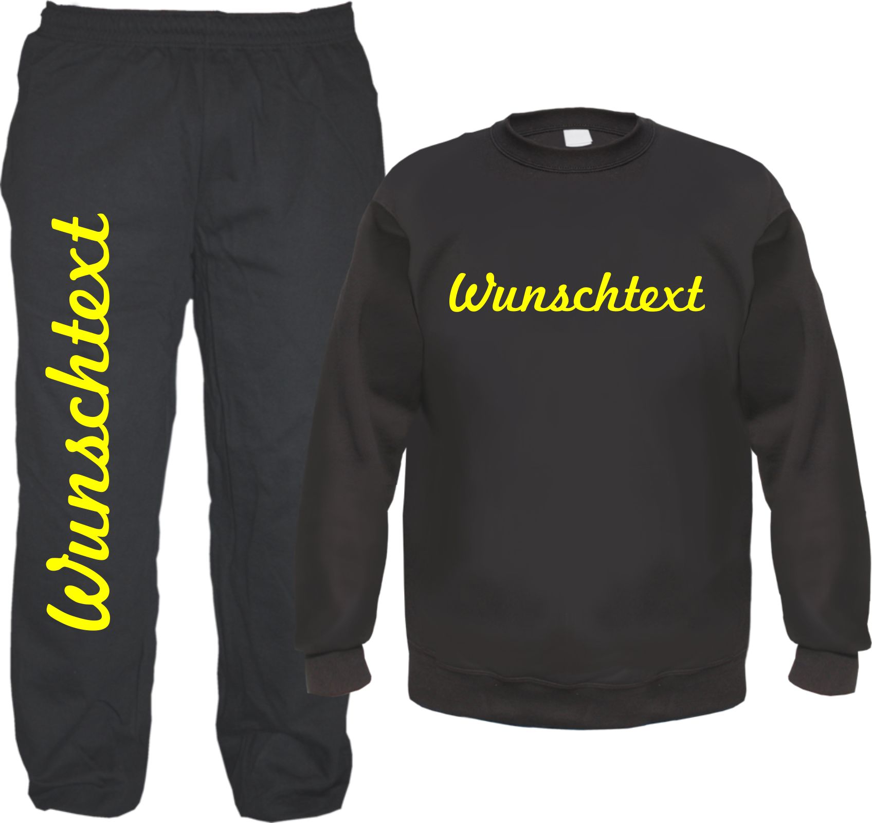 Individueller Jogginganzug - Schreibschrift - mit Rundhals-Sweatshirt