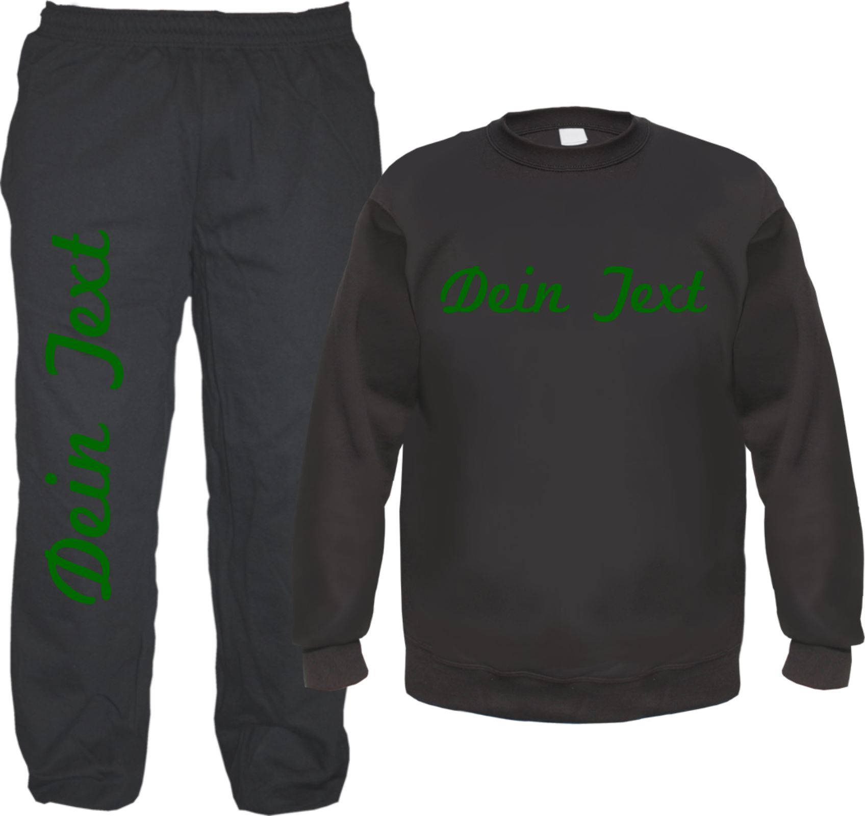 Individueller Jogginganzug - Schreibschrift - mit Rundhals-Sweatshirt