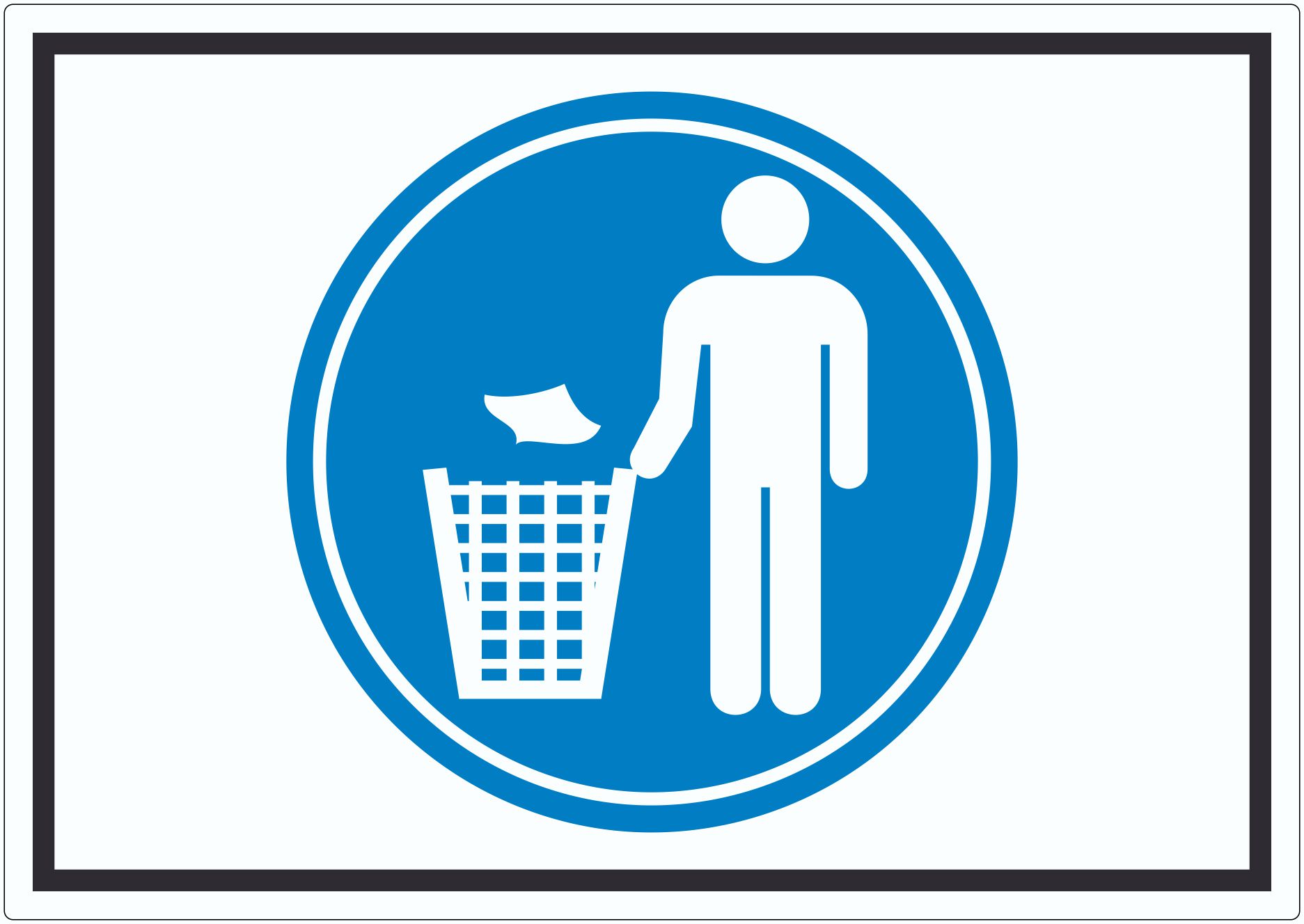 Bitte Abfalleimer benutzen Symbol Aufkleber innenklebend