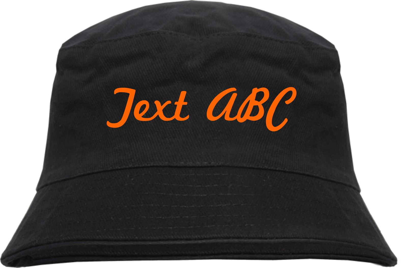 Individueller Fischerhut - schwarz - Schreibschrift - Bucket Hat mit Wunschtext bedruckt