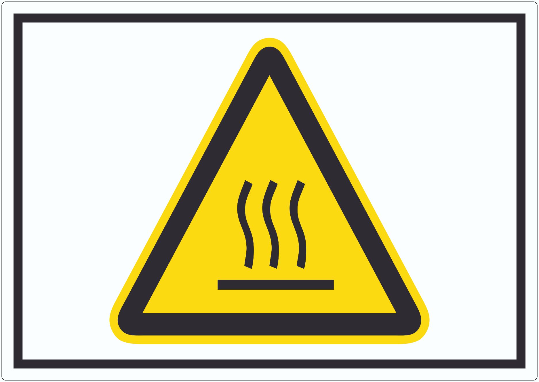 Achtung heiß Symbol Aufkleber innenklebend