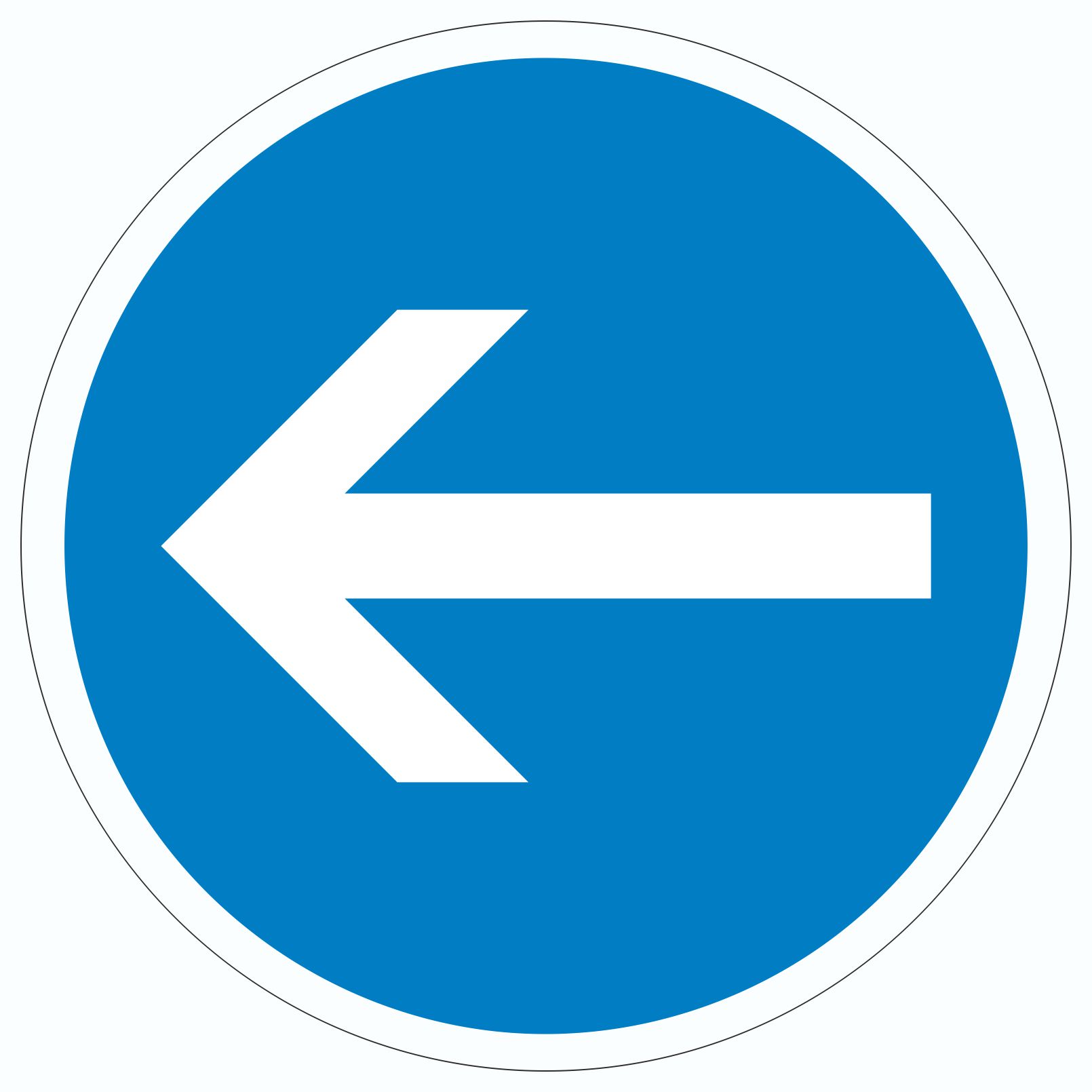 Aufkleber Kreis Fahrtrichtung hier links Symbol