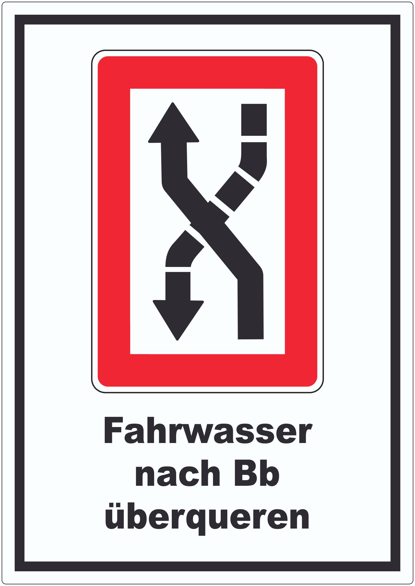 Fahrwasser nach Backbord zu überqueren Symbol und Text Aufkleber innenklebend