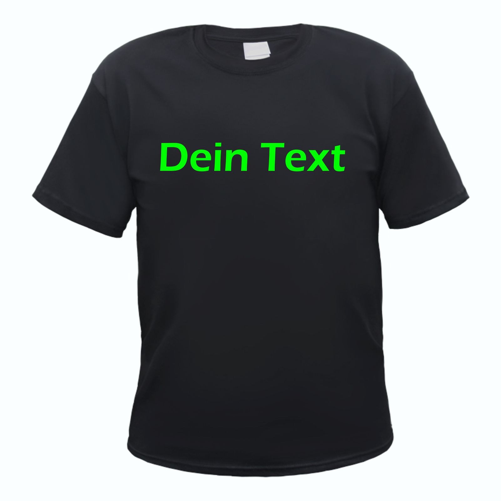 Herren T-Shirt Wunschtext mit Druck - Schwarz - NEON - Blockschrift