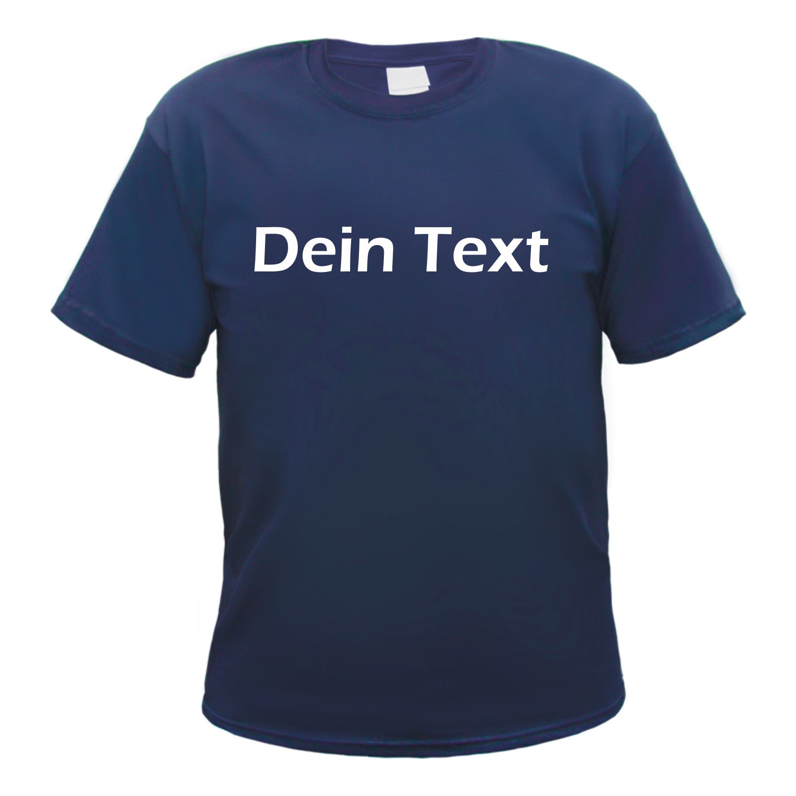 Herren T-Shirt Wunschtext mit Druck - Dunkelblau - Blockschrift