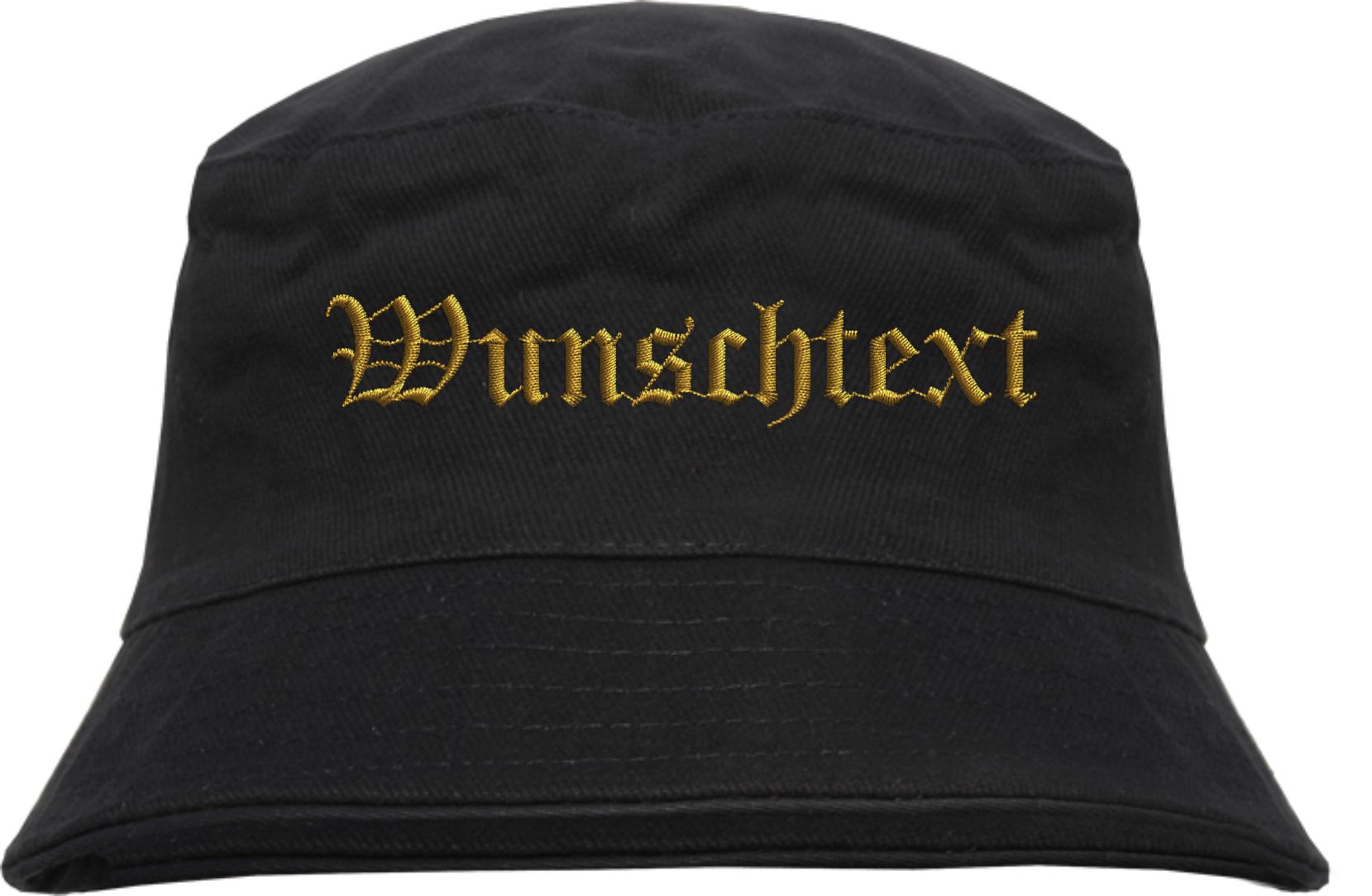 Bucket Hat mit Wunschtext - Altdeutsch - bestickt - Fischerhut