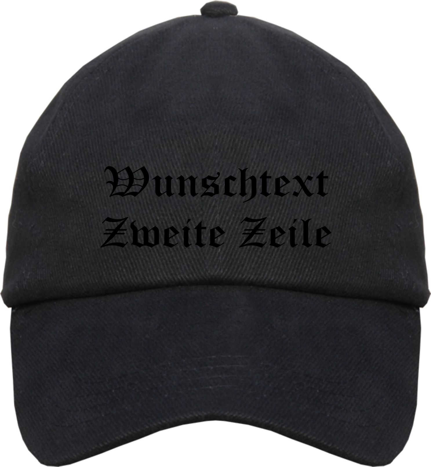 Individuelles Cappy - altdeutsch gerade - mit Wunschtext bedruckt