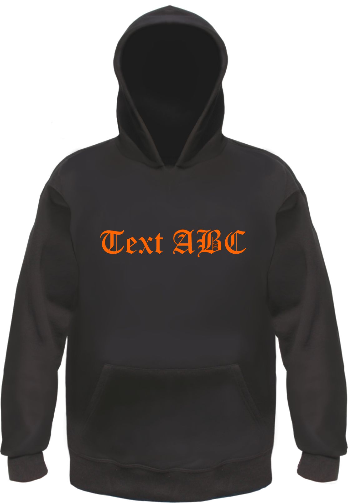 Individuelles Kapuzensweatshirt - altdeutsch gerade - Wunschtext Druck