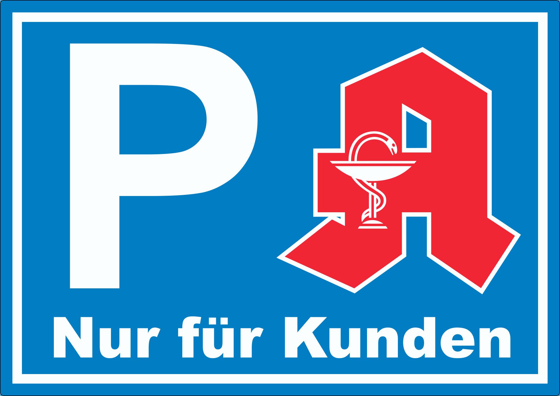Apotheken Parkplatz Aufkleber innenklebend nur für Kunden