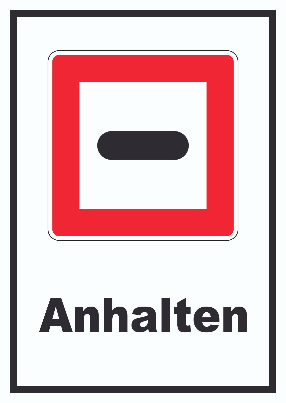 Anhalten Schild mit Symbol und Text Stopp