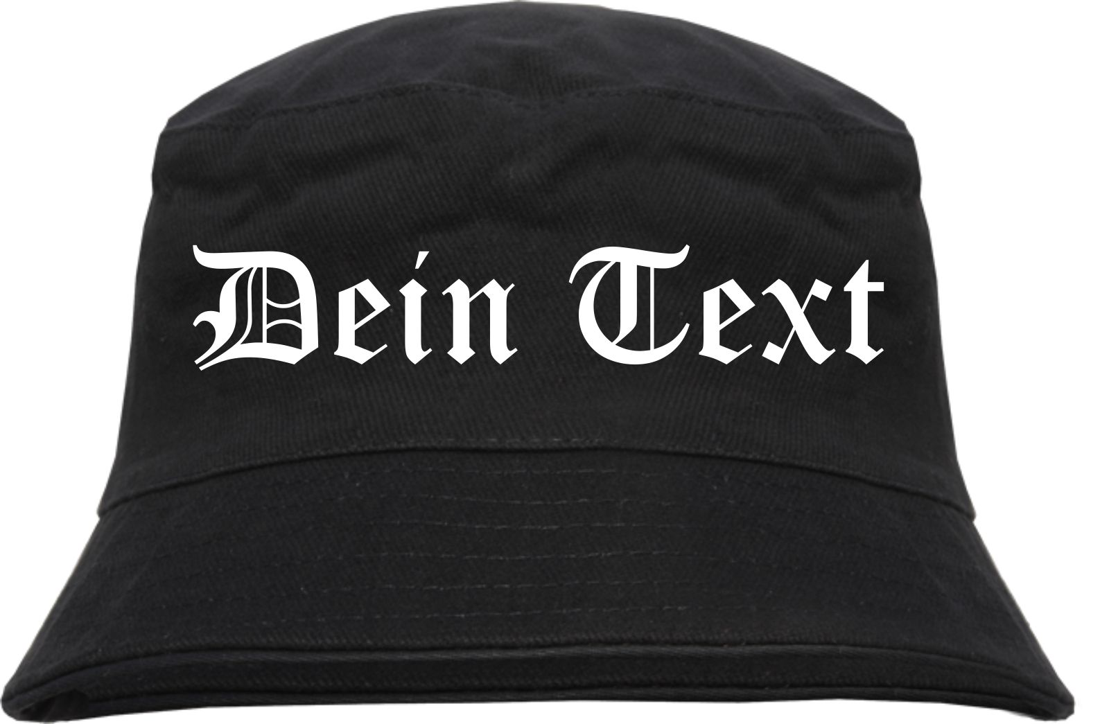 Bucket Hat mit Wunschtext - Altdeutsch - bedruckt - Fischerhut