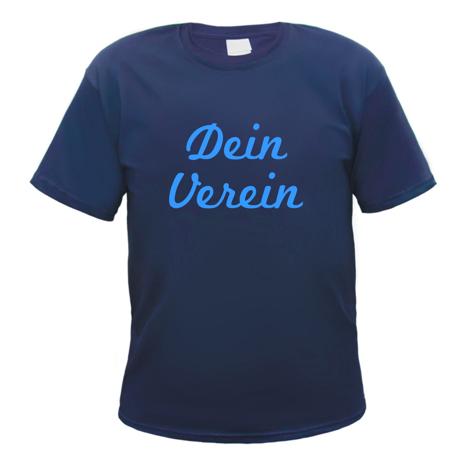 Herren T-Shirt Wunschtext mit Druck - Dunkelblau - Schreibschrift
