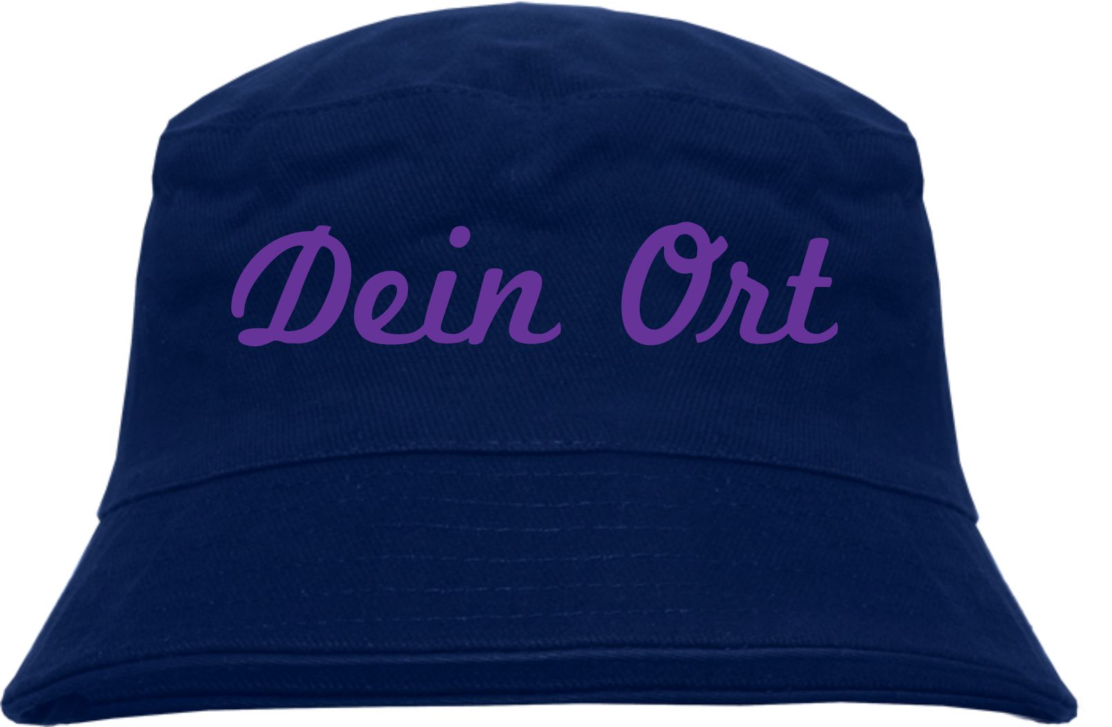 Individueller Fischerhut - dunkelblau - Schreibschrift - Bucket Hat mit Wunschtext bedruckt