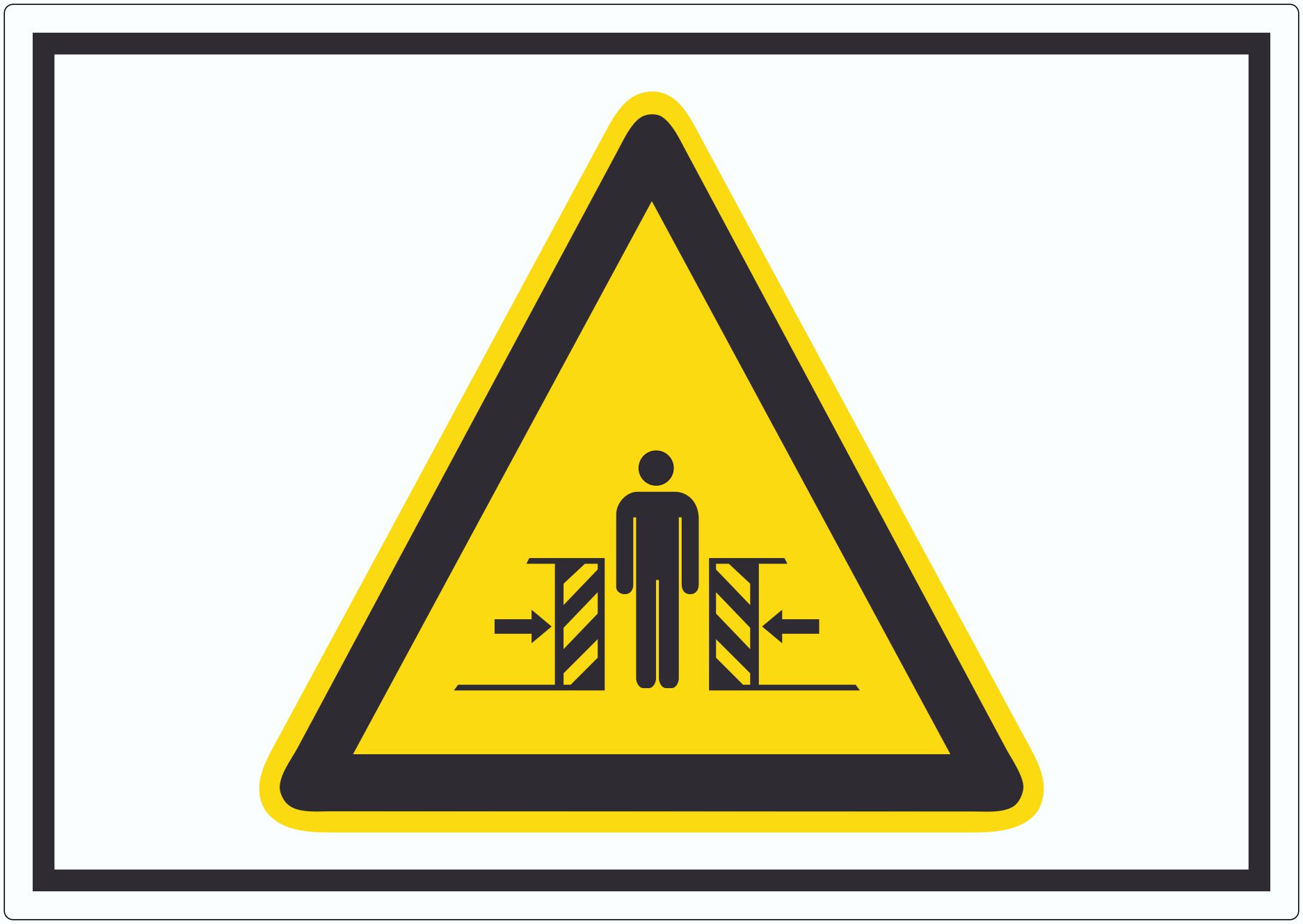 Achtung Quetschgefahr Symbol Aufkleber innenklebend