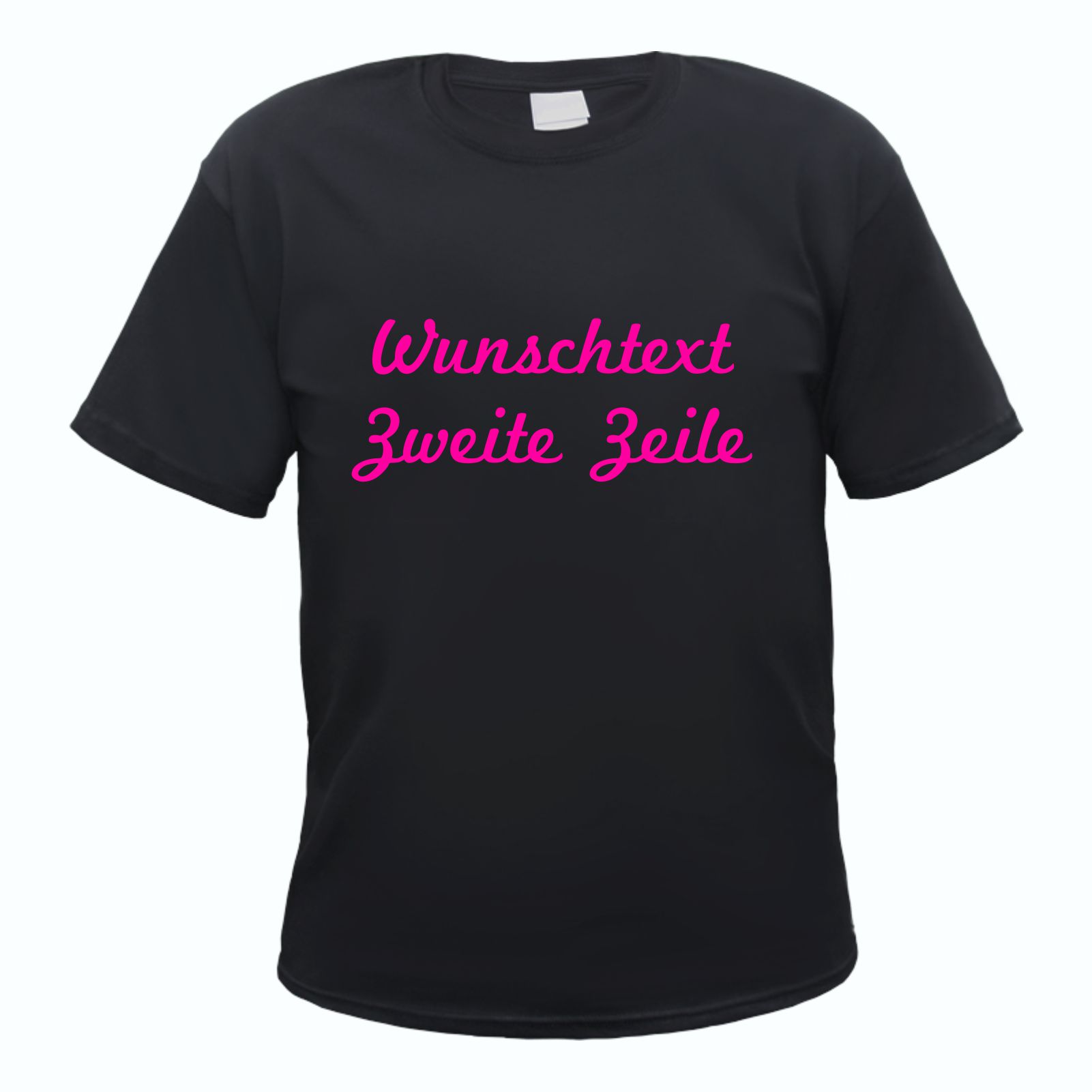 Herren T-Shirt Wunschtext mit Druck - Schwarz - NEON - Schreibschrift