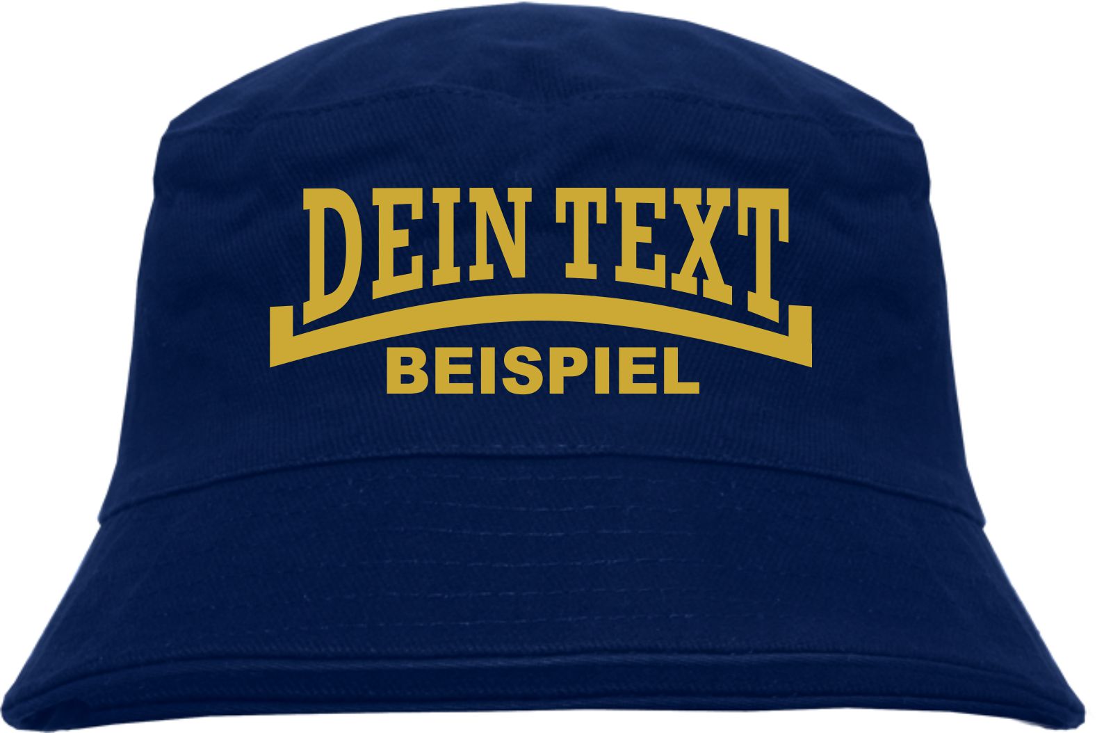 Individueller Fischerhut - dunkelblau - Linie - Bucket Hat mit Wunschtext bedruckt