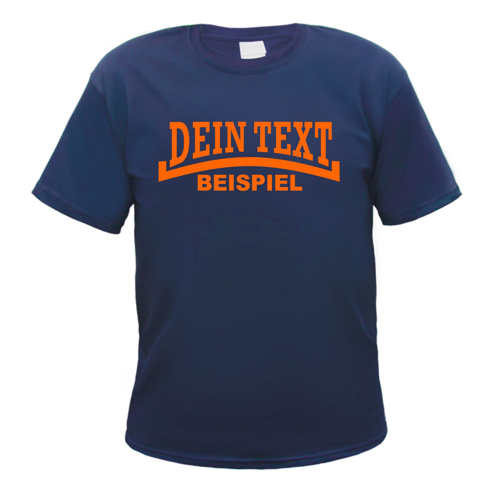 Herren T-Shirt Wunschtext mit Druck - Dunkelblau - NEON - Linie