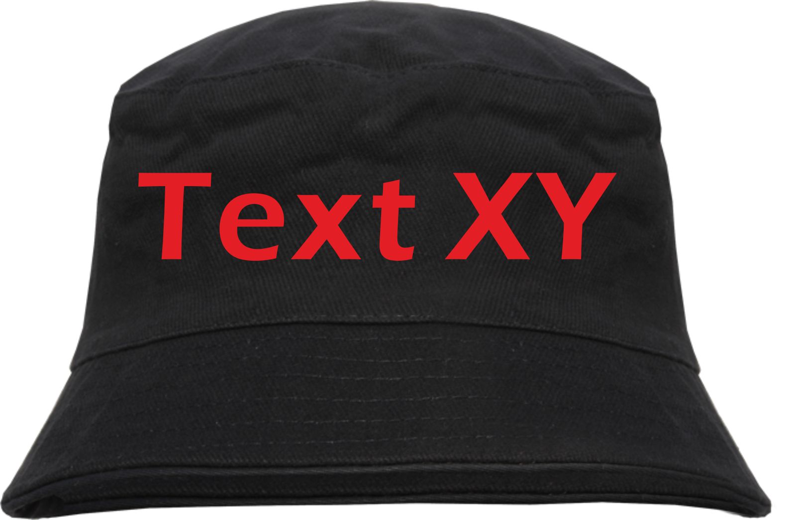 Bucket Hat mit Wunschtext - Blockschrift - bedruckt - Fischerhut