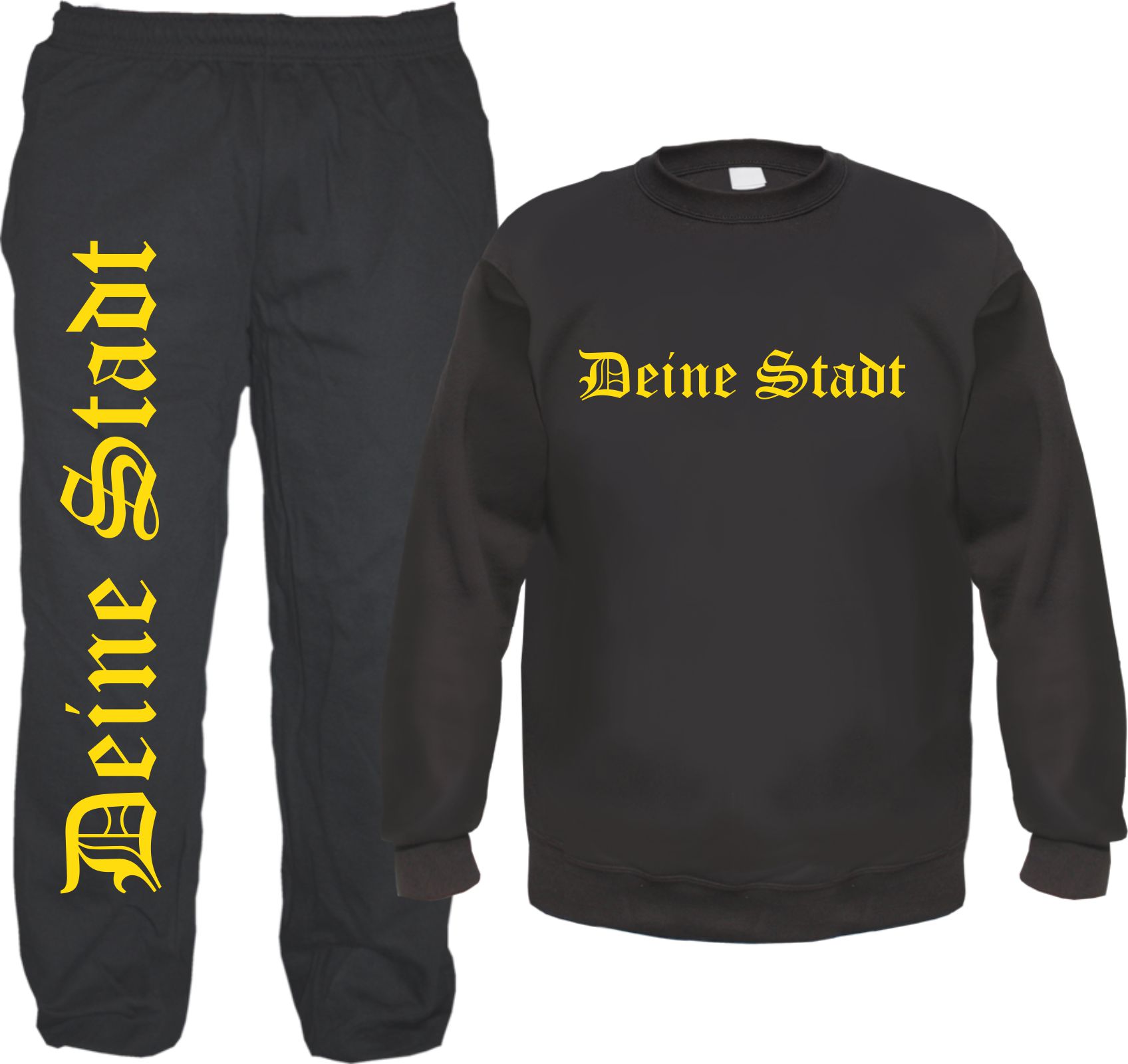 Individueller Jogginganzug - altdeutsch gerade - mit Rundhals-Sweatshirt