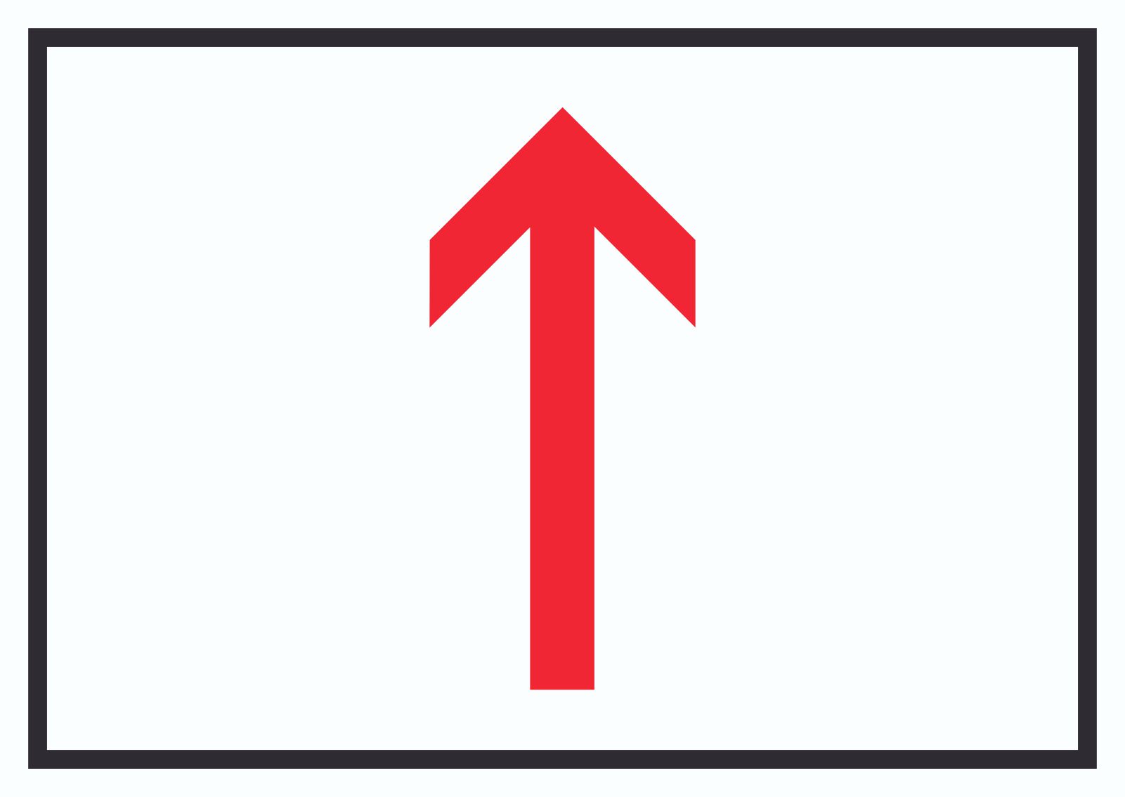 Richtungspfeil hoch Schild waagerecht rot weiss schwarz Pfeil