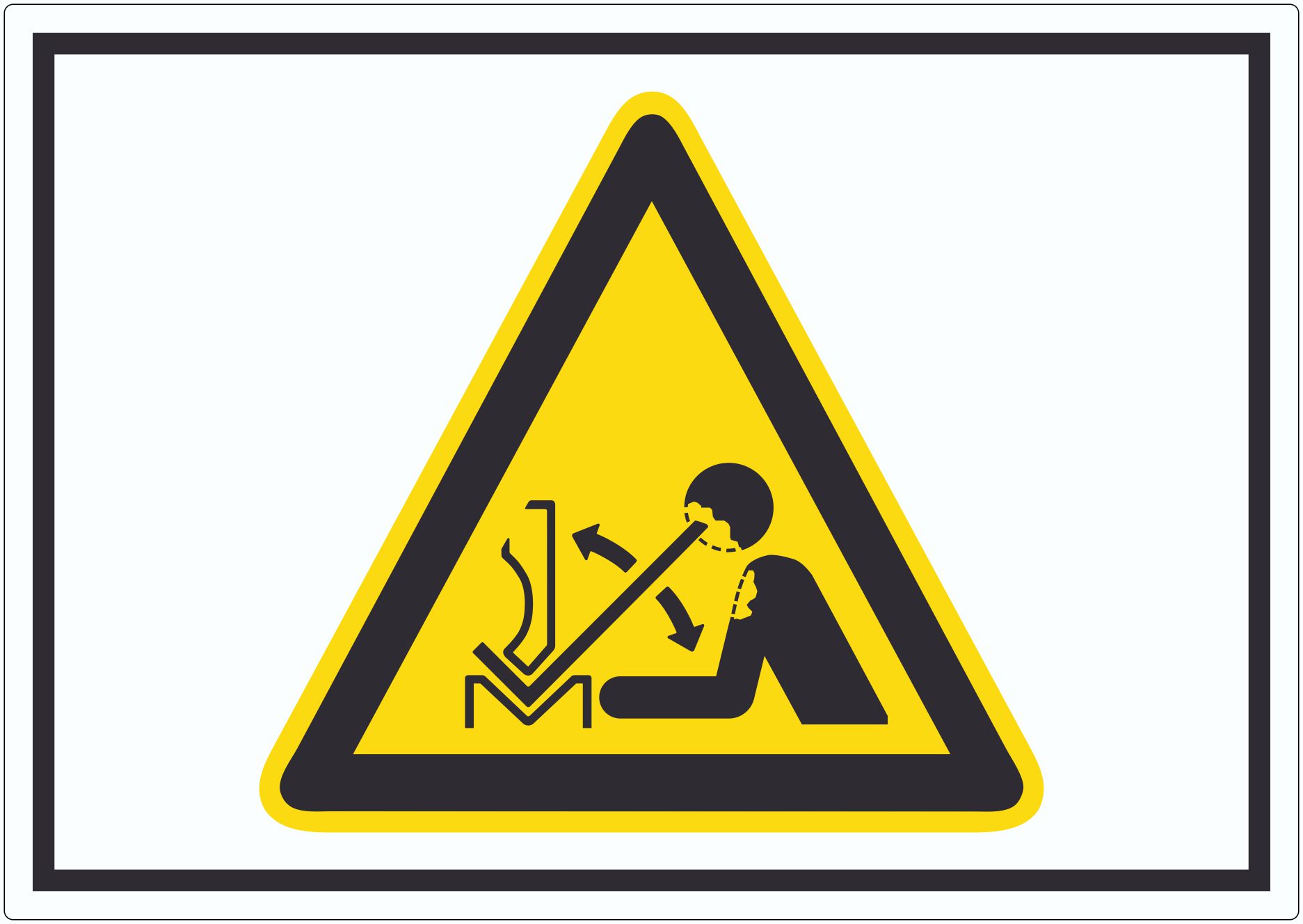 Achtung Hochschnellendes Werkstück in Presse Symbol Aufkleber innenklebend