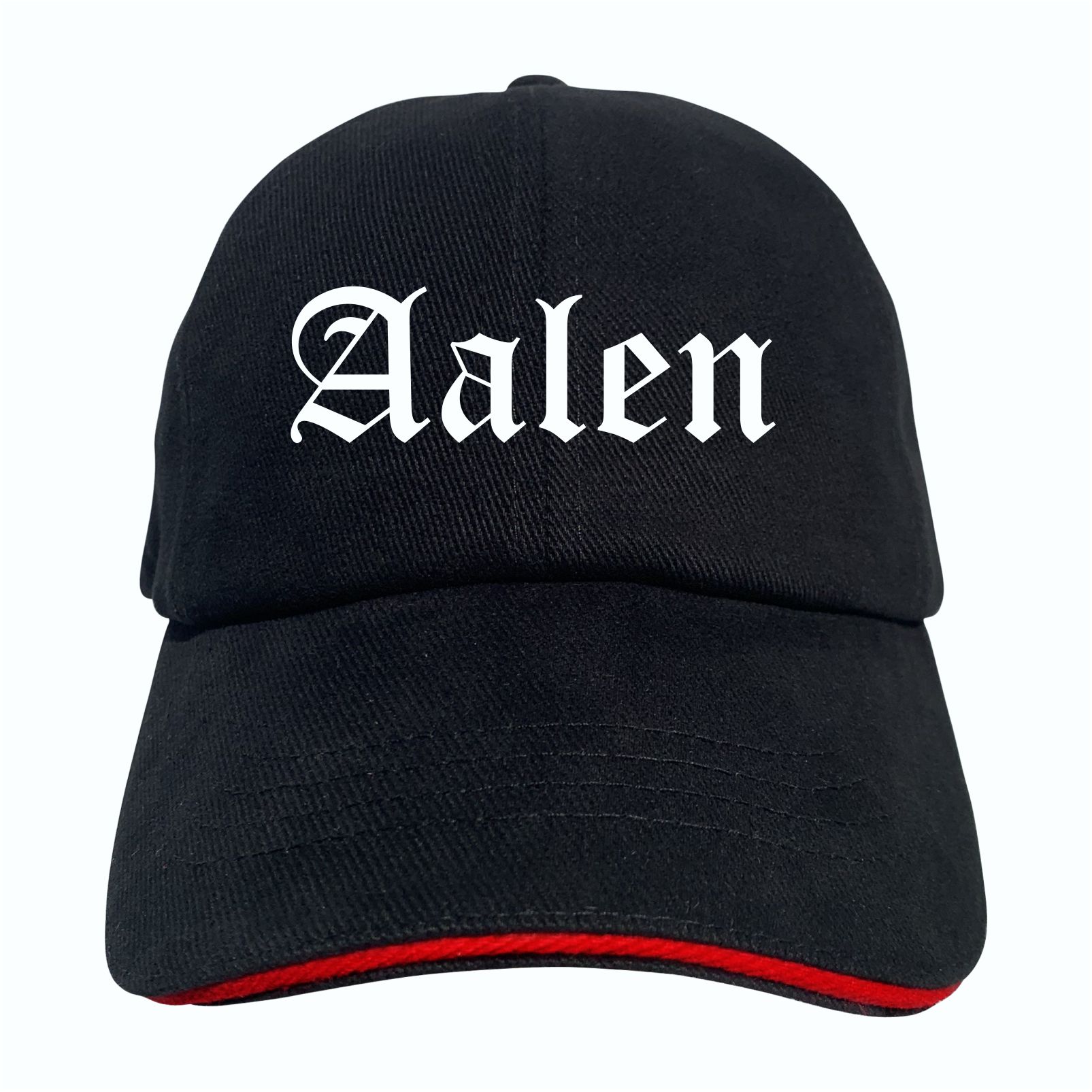 Aalen Cappy - Altdeutsch bedruckt - Schirmmütze - Schwarz-Rotes Cap