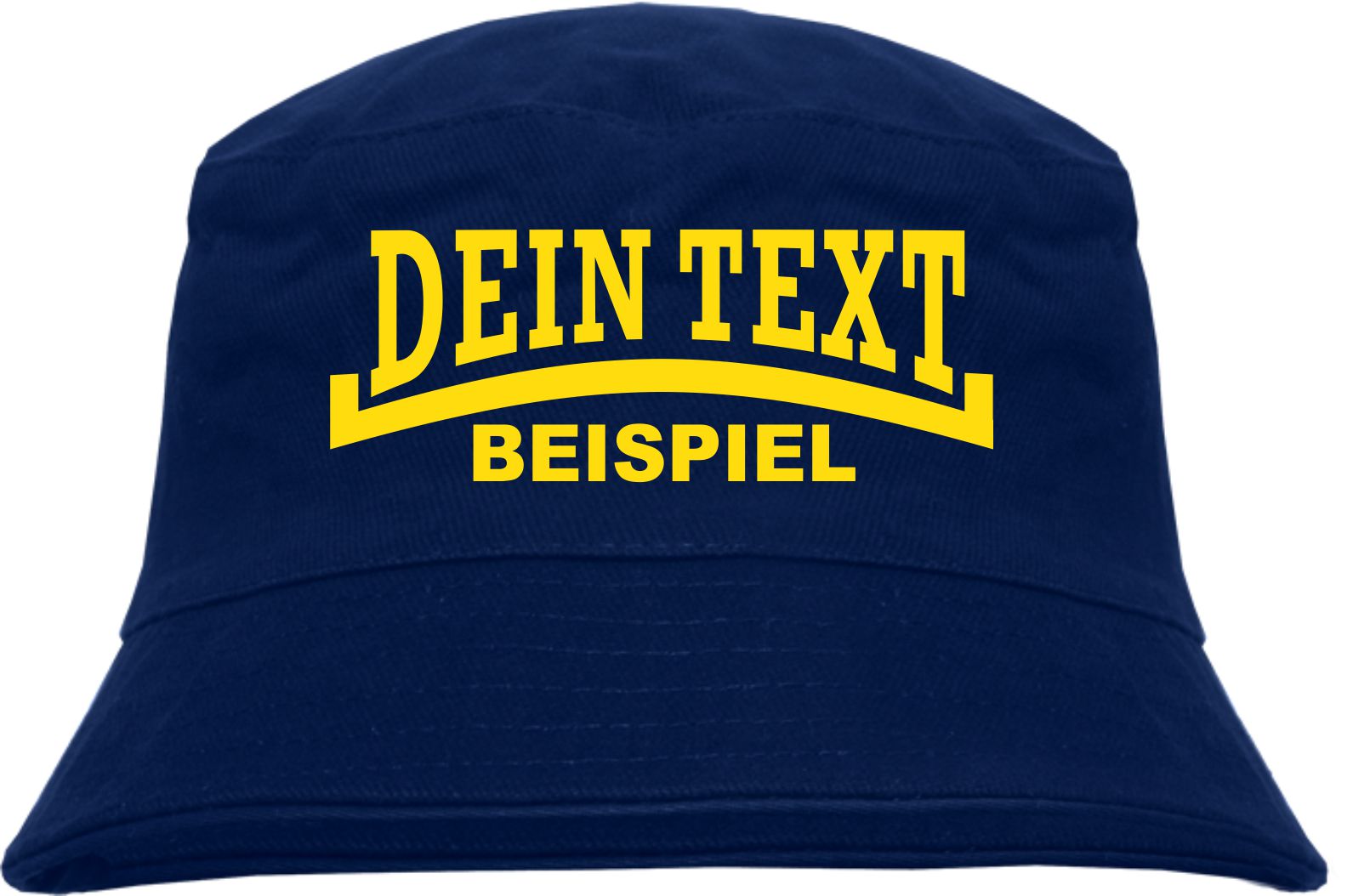 Individueller Fischerhut - dunkelblau - Linie - Bucket Hat mit Wunschtext bedruckt