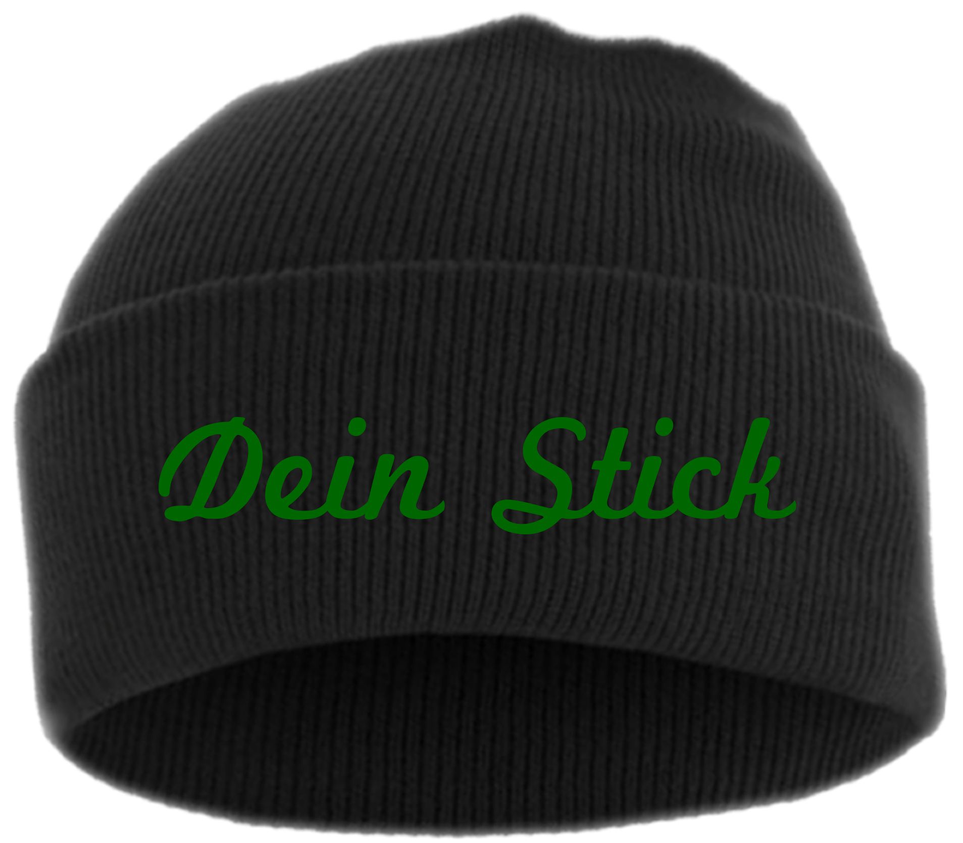 Umschlagmütze mit Wunschtext - Schreibschrift - bestickt - Mütze Strickmütze