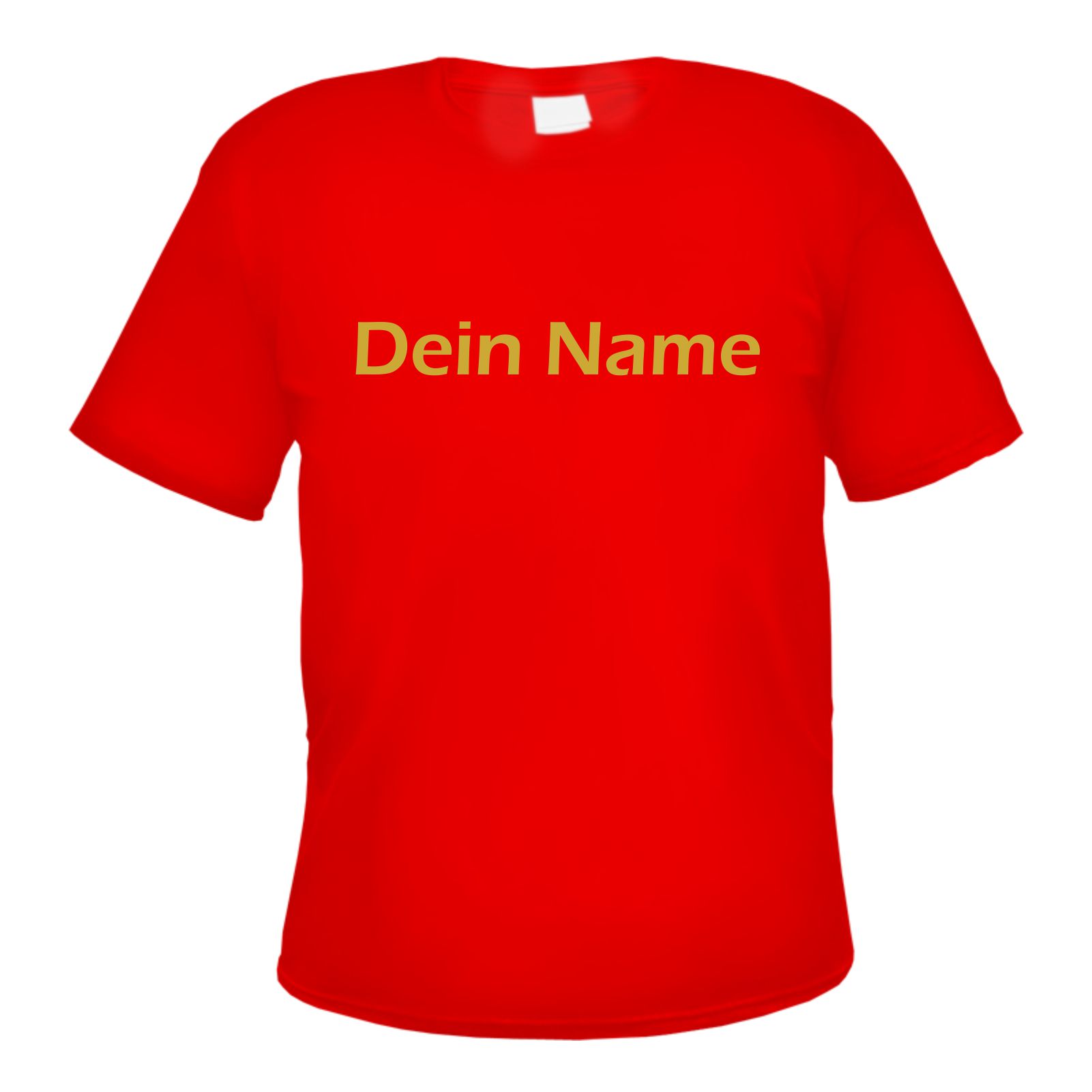 Herren T-Shirt Wunschtext mit Druck - Rot - Blockschrift
