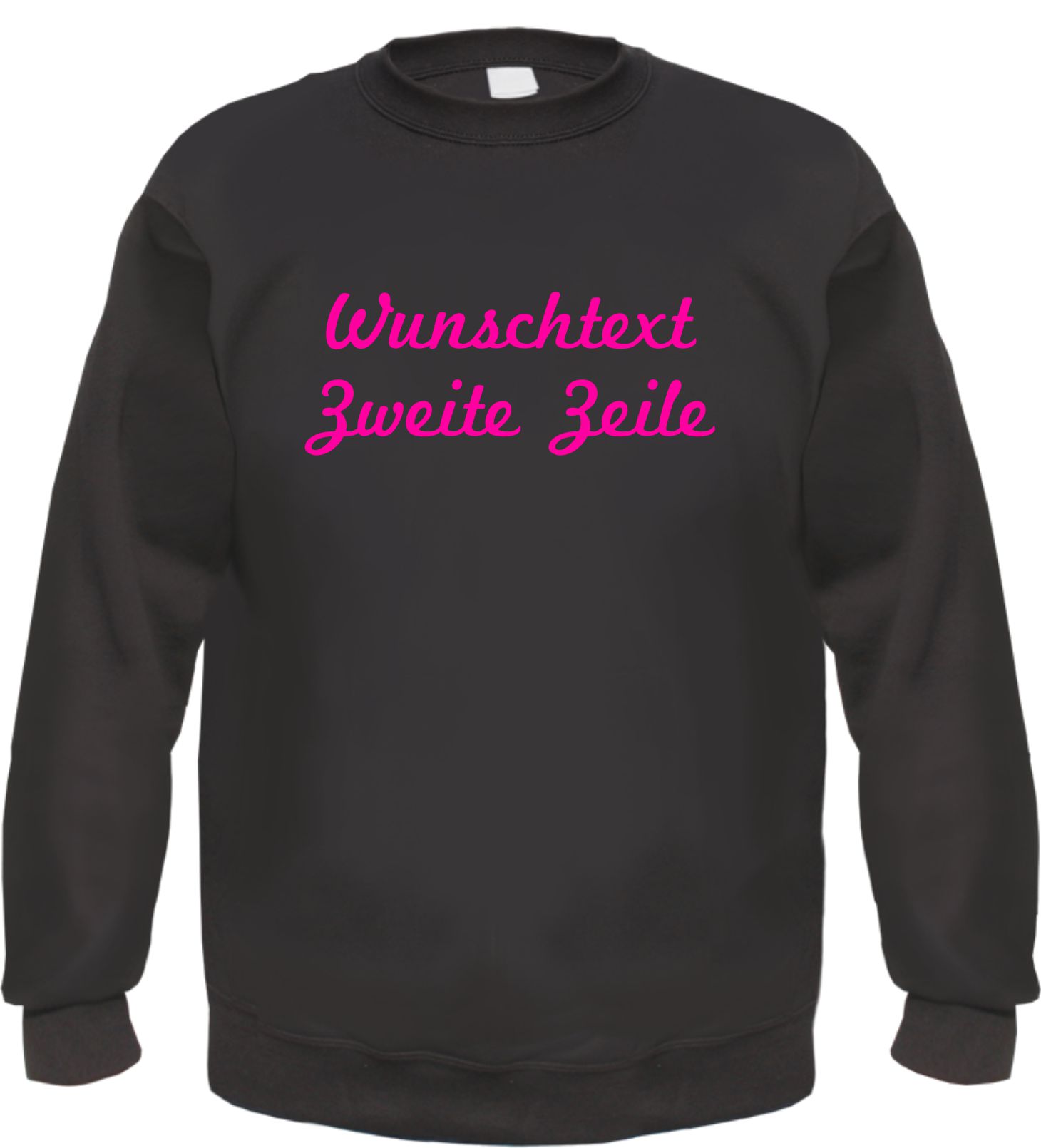 Individuelles Rundhals Sweatshirt - Schreibschrift - Wunschtext Druck