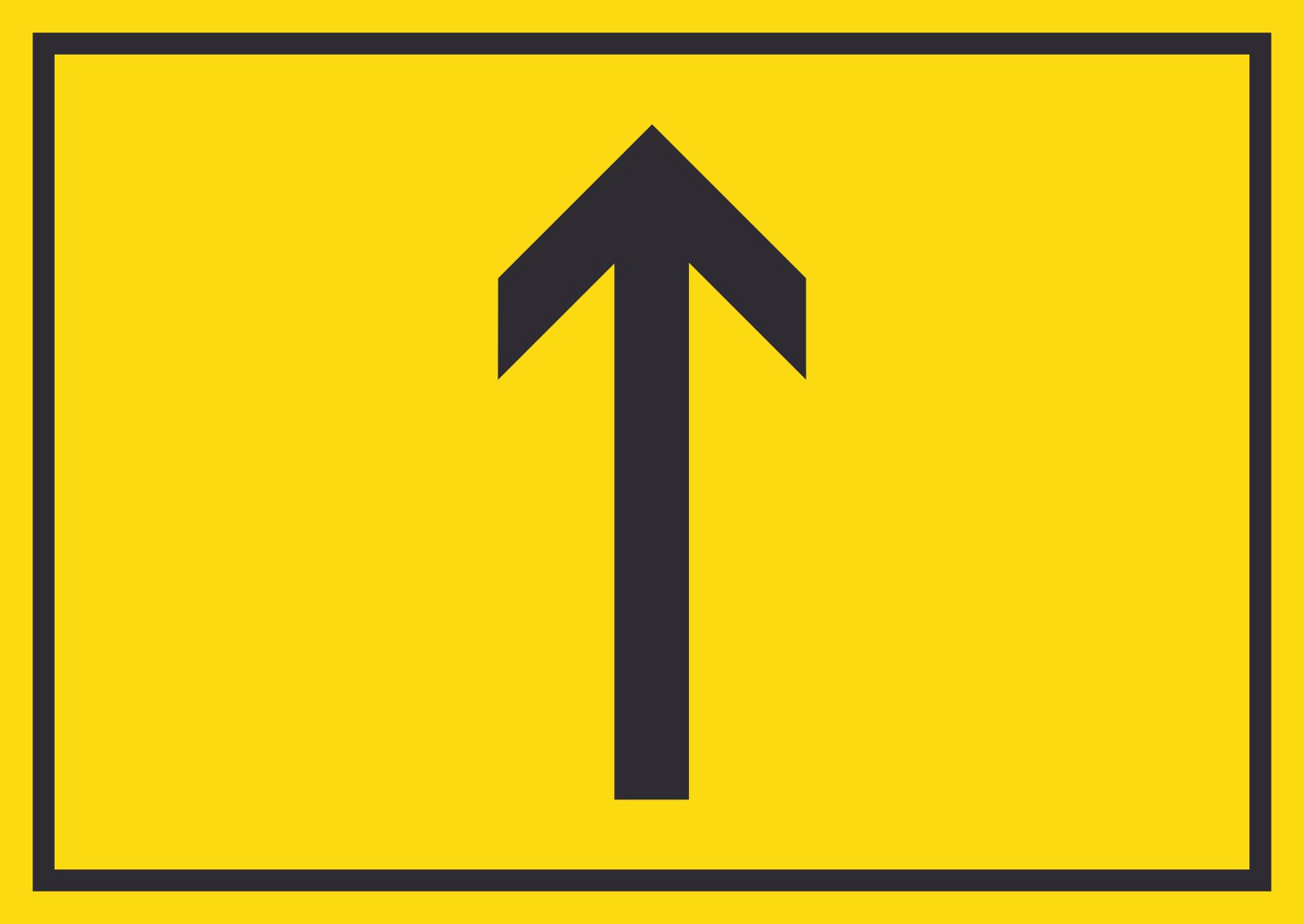 Richtungspfeil hoch Schild waagerecht schwarz gelb Pfeil