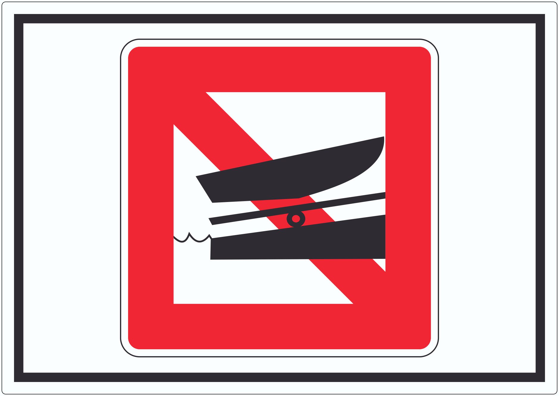 Ein- und Auswassern verboten Symbol Aufkleber innenklebend