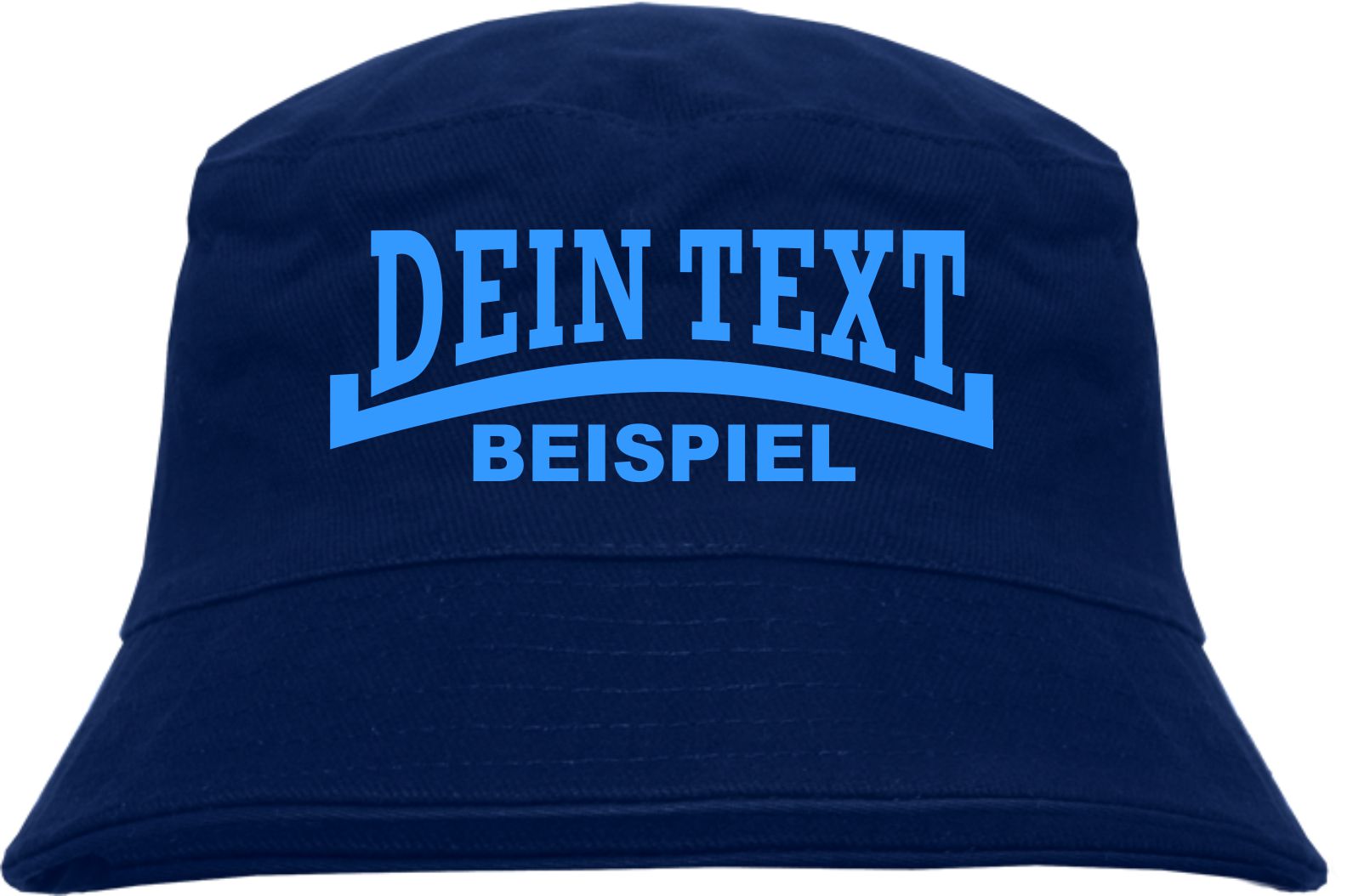 Individueller Fischerhut - dunkelblau - Linie - Bucket Hat mit Wunschtext bedruckt