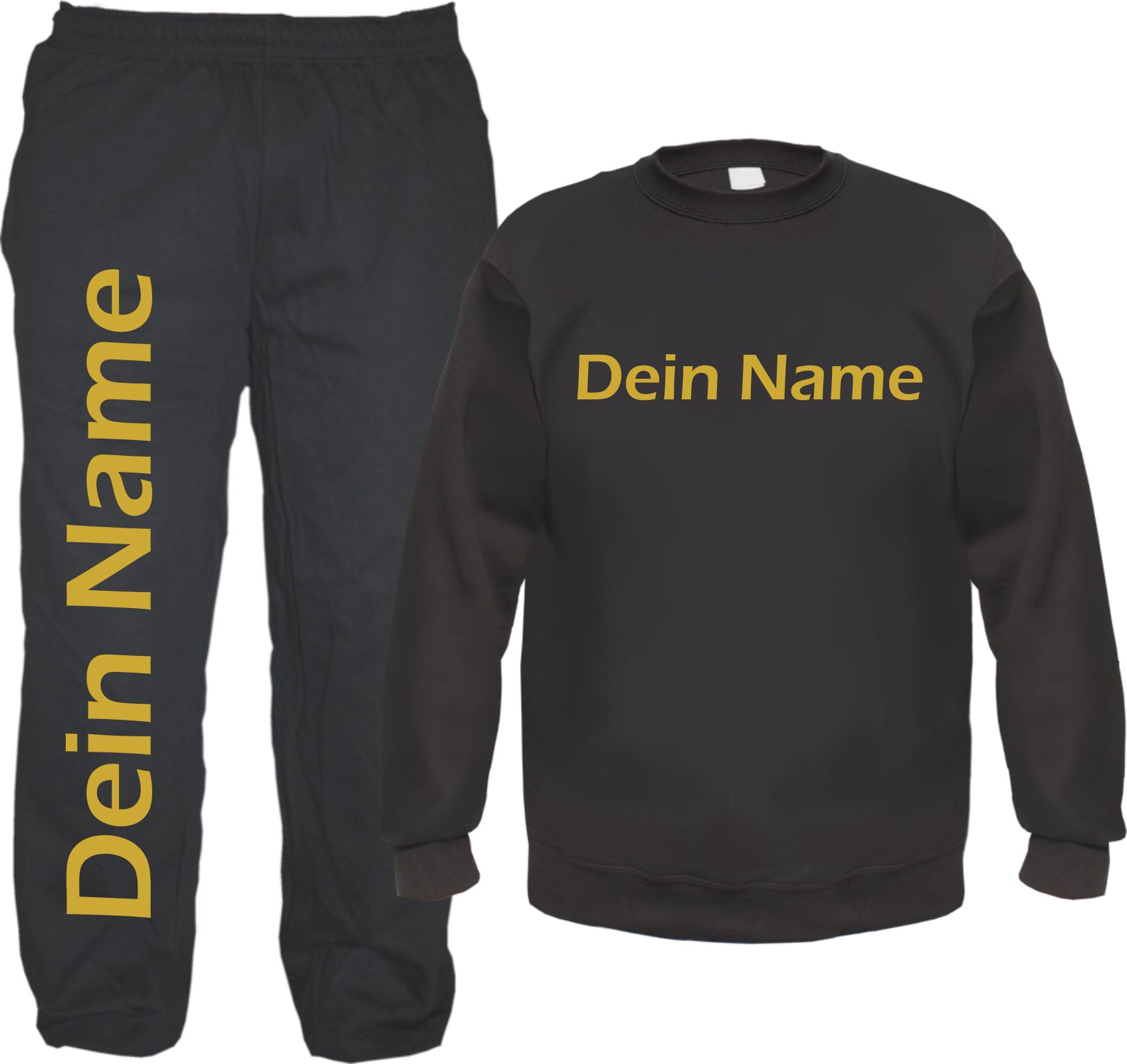 Individueller Jogginganzug - Blockschrift - mit Rundhals-Sweatshirt