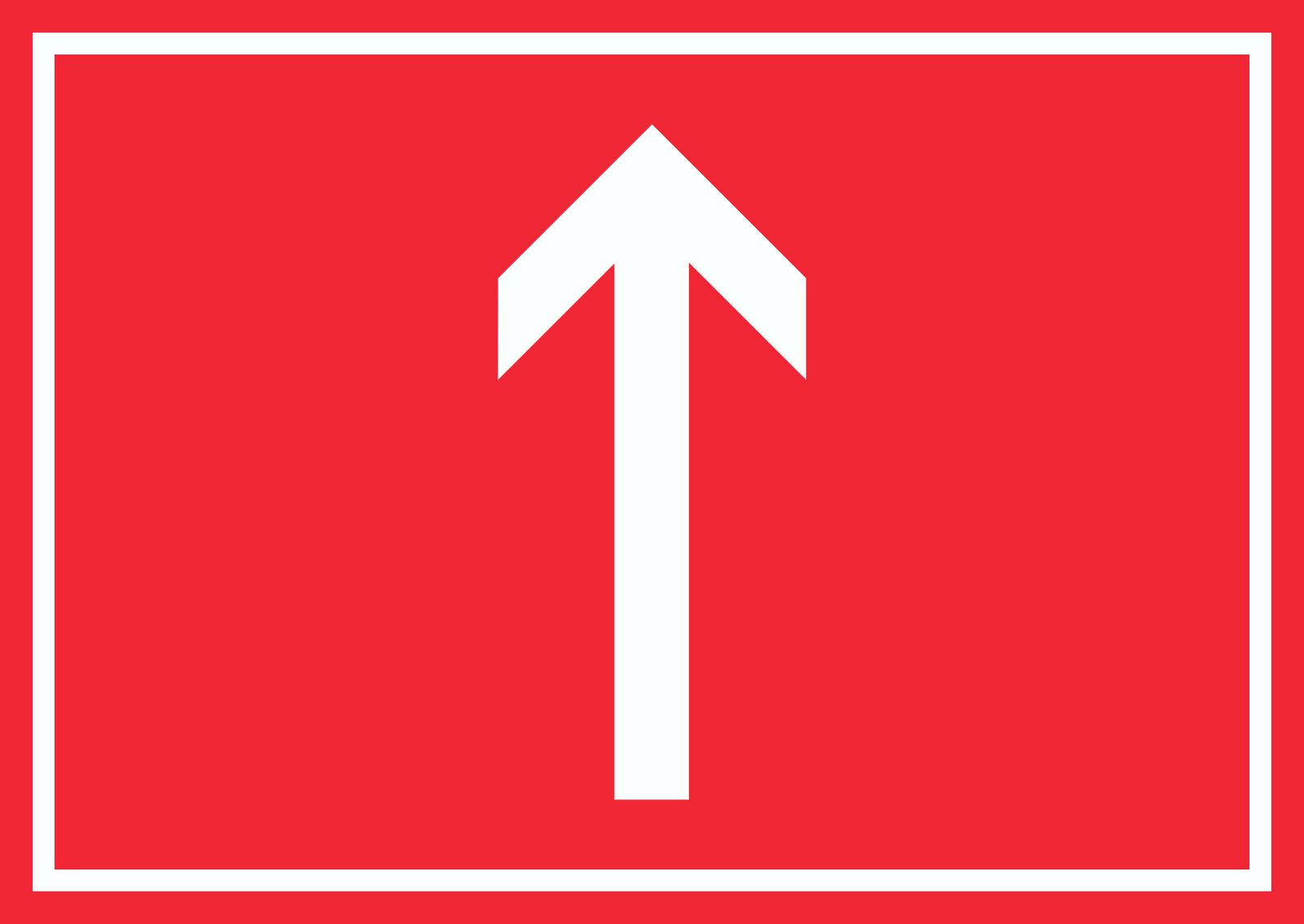 Richtungspfeil hoch Schild waagerecht weiss rot Pfeil