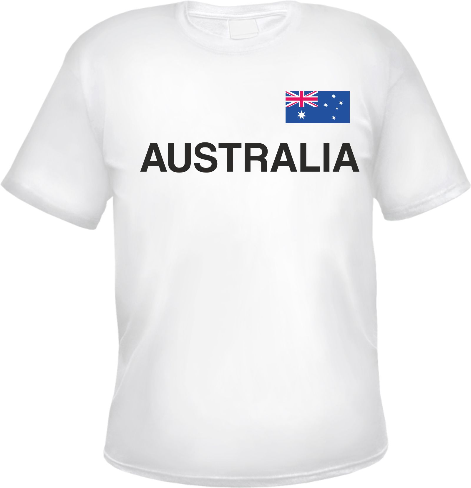 Australien Herren T-Shirt - Blockschrift mit Flagge - Tee Shirt