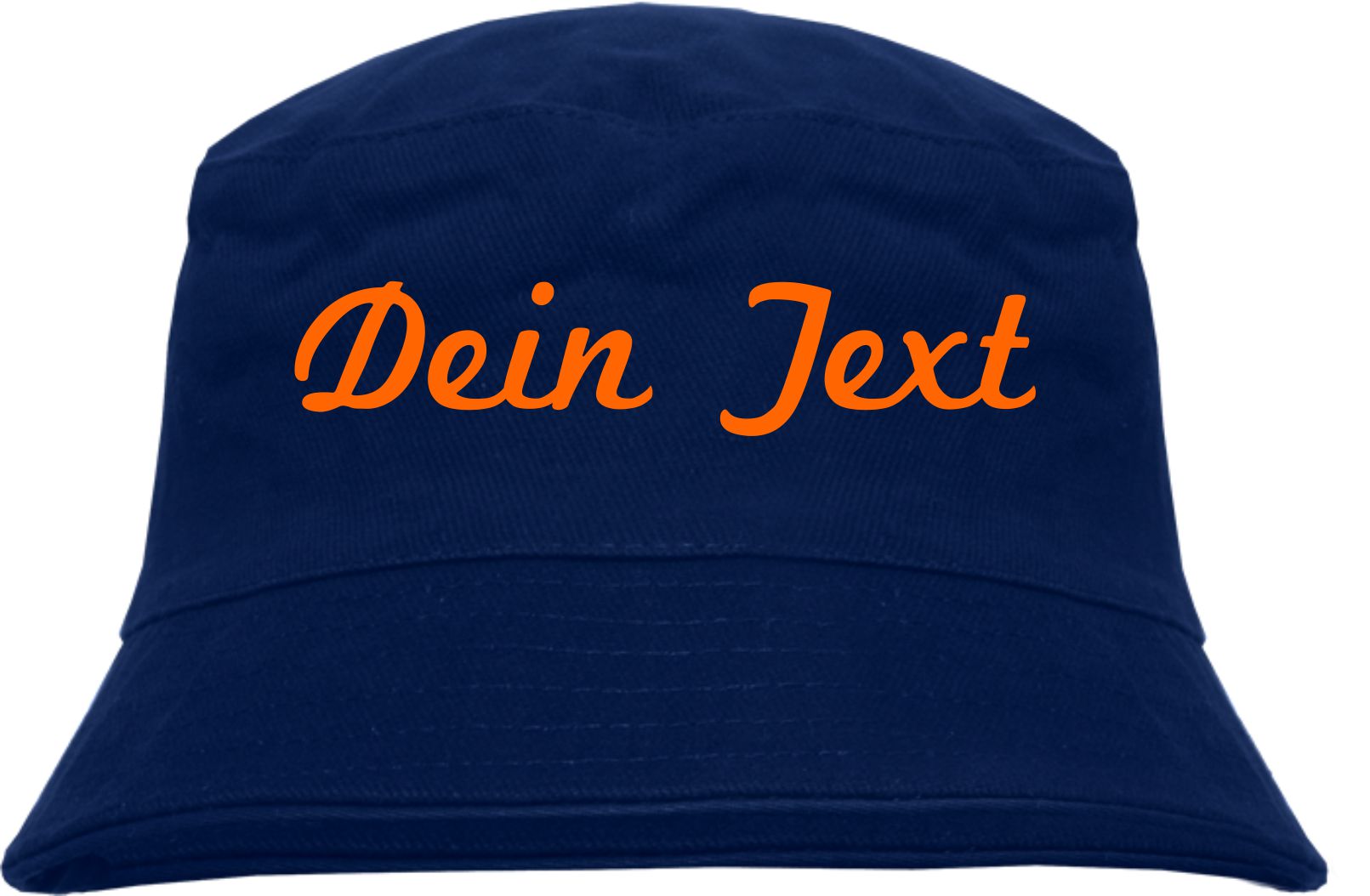 Individueller Fischerhut - dunkelblau - NEON - Schreibschrift - Bucket Hat mit Wunschtext bedruckt