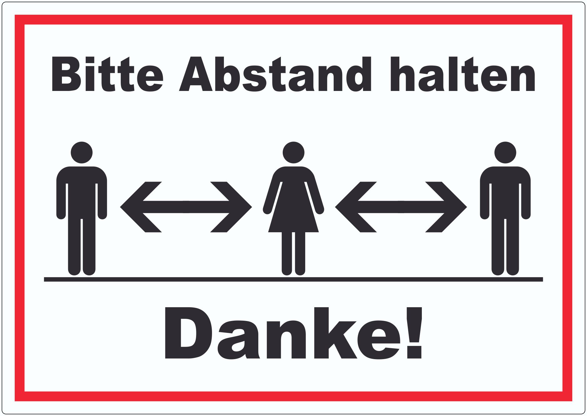 Bitte Abstand halten Aufkleber innenklebend