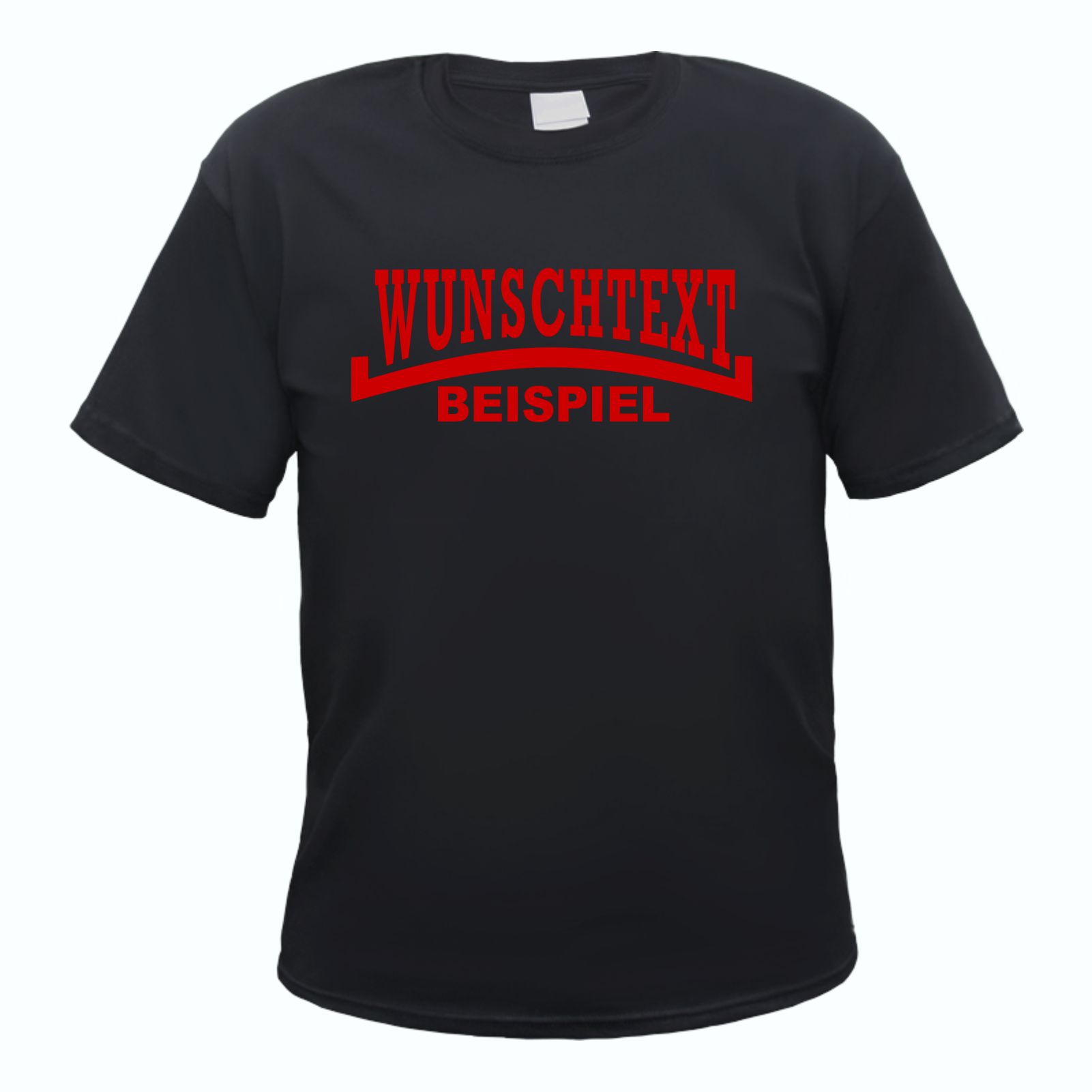 Herren T-Shirt Wunschtext mit Druck - Schwarz - Linie