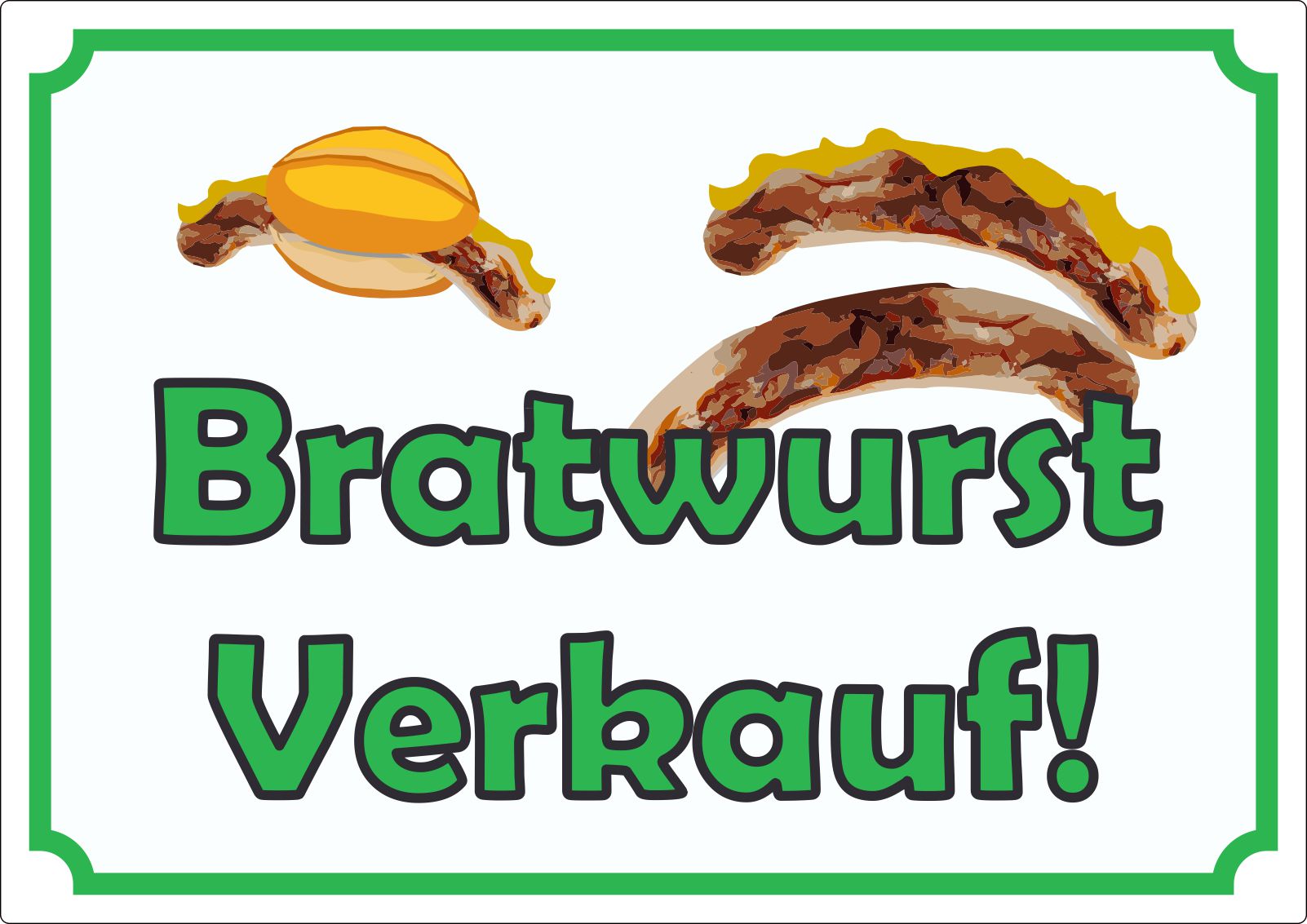 Bratwurst Werbeaufkleber Aufkleber innenklebend