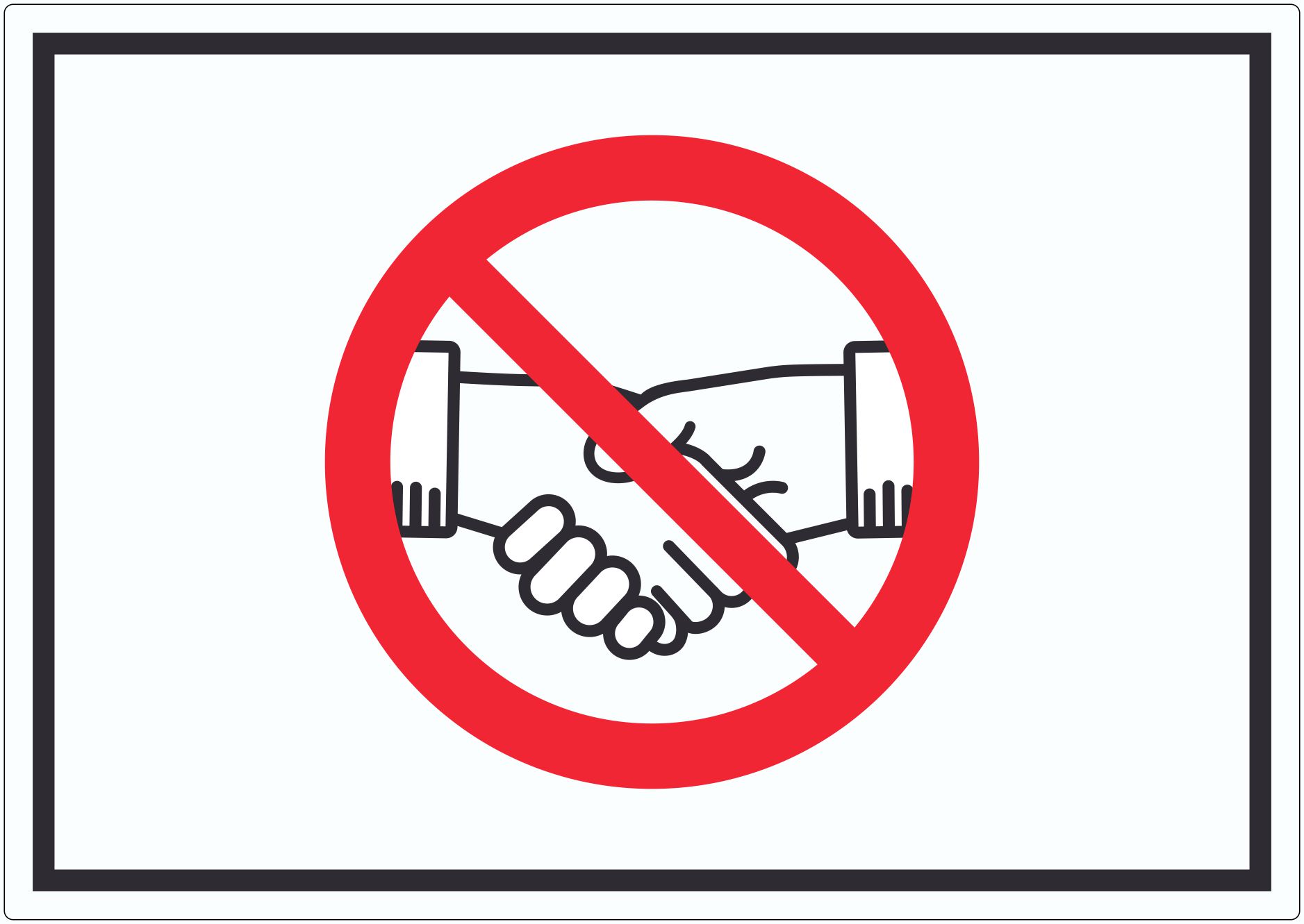 Handschlag verboten Aufkleber innenklebend kein Händeschütteln Symbol Aufkleber innenklebend Aufkleber innenklebend