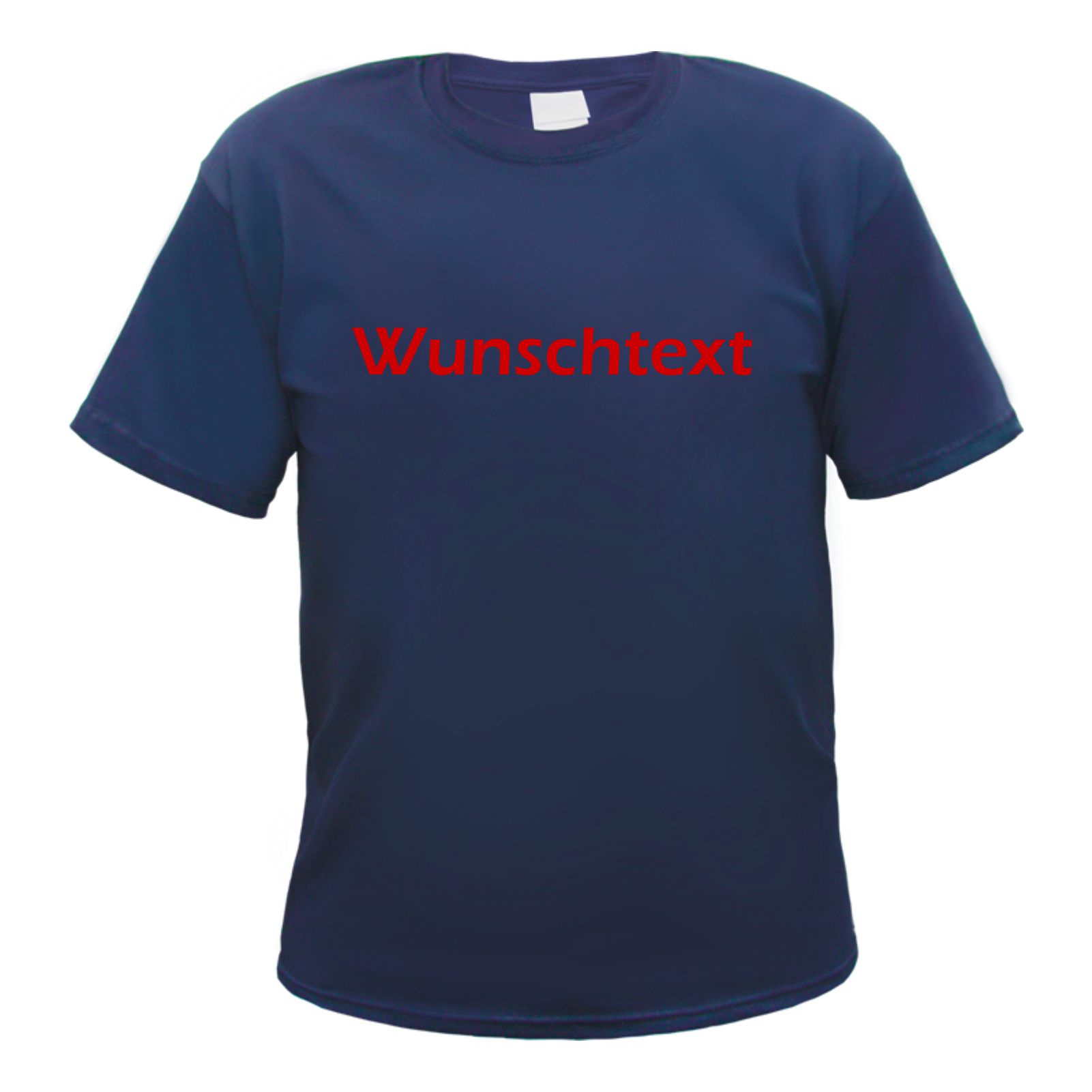 Herren T-Shirt Wunschtext mit Druck - Dunkelblau - Blockschrift