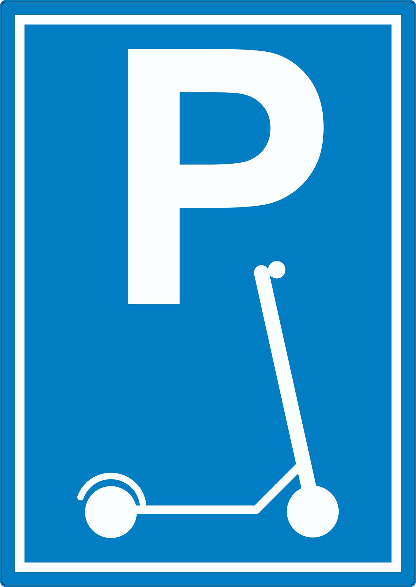 P Parkplatz E- Scooter Aufkleber innenklebend