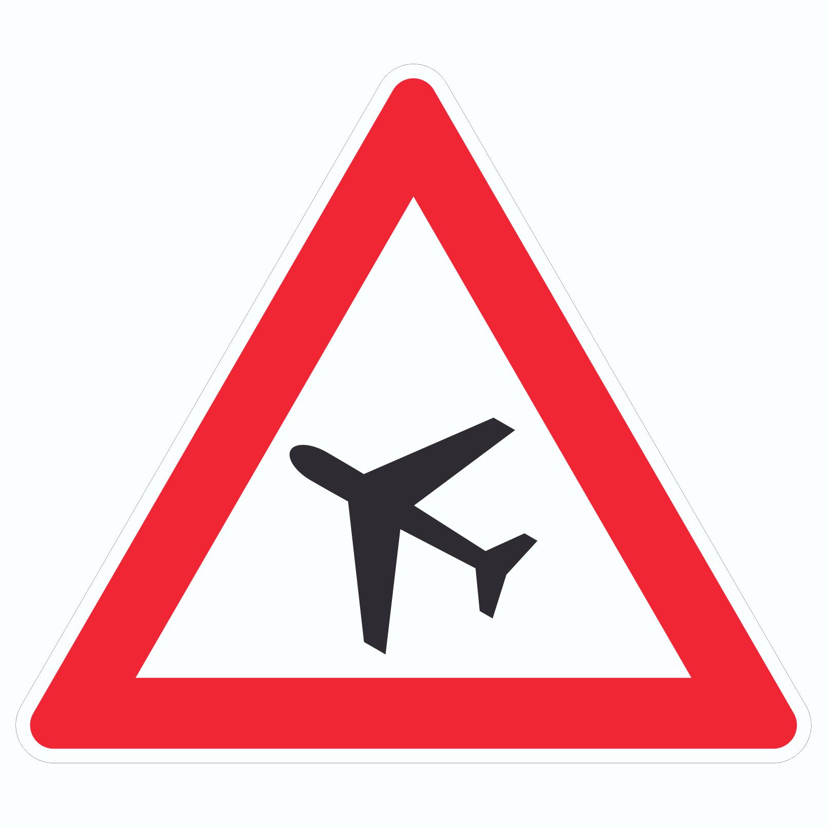 Aufkleber Dreieck Achtung Flugbetrieb Symbol