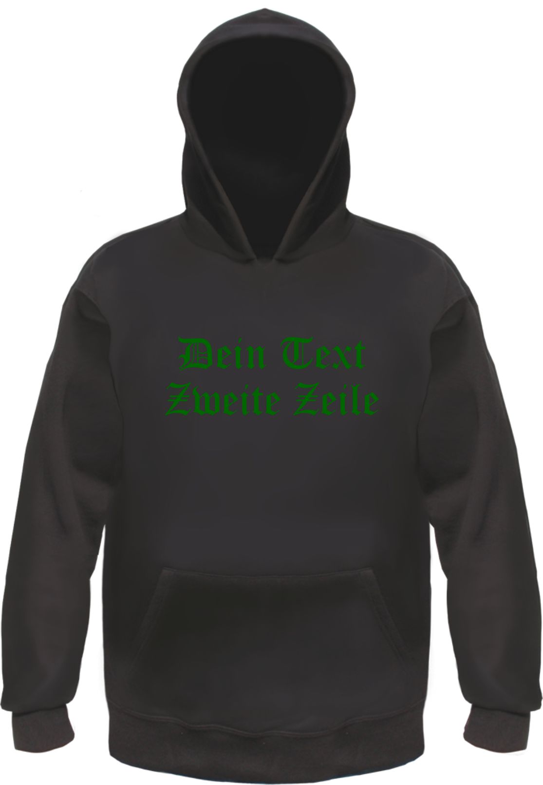 Individuelles Kapuzensweatshirt - altdeutsch gerade - Wunschtext Druck